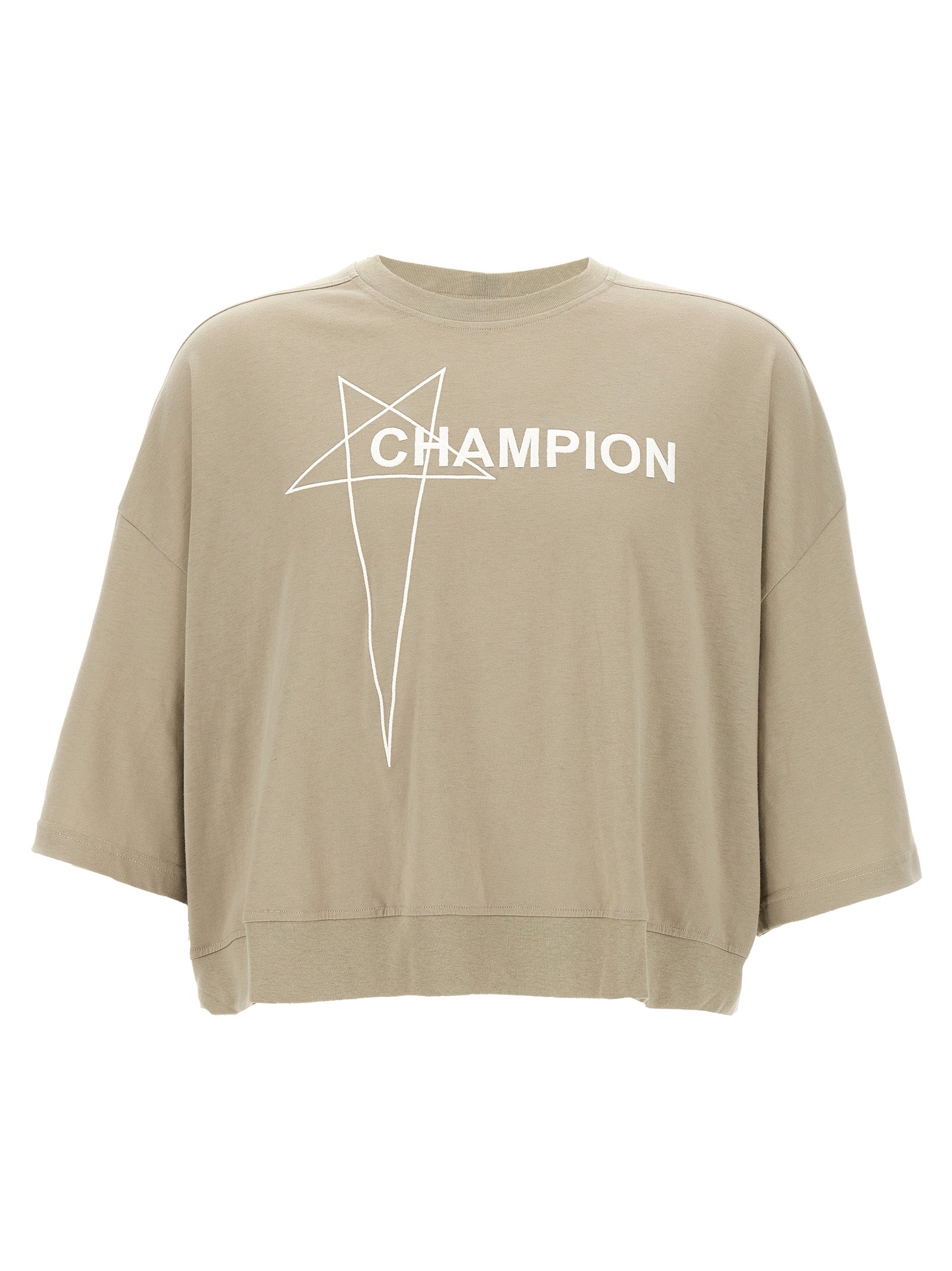 Rick Owens Gray Cotton T-Shirt