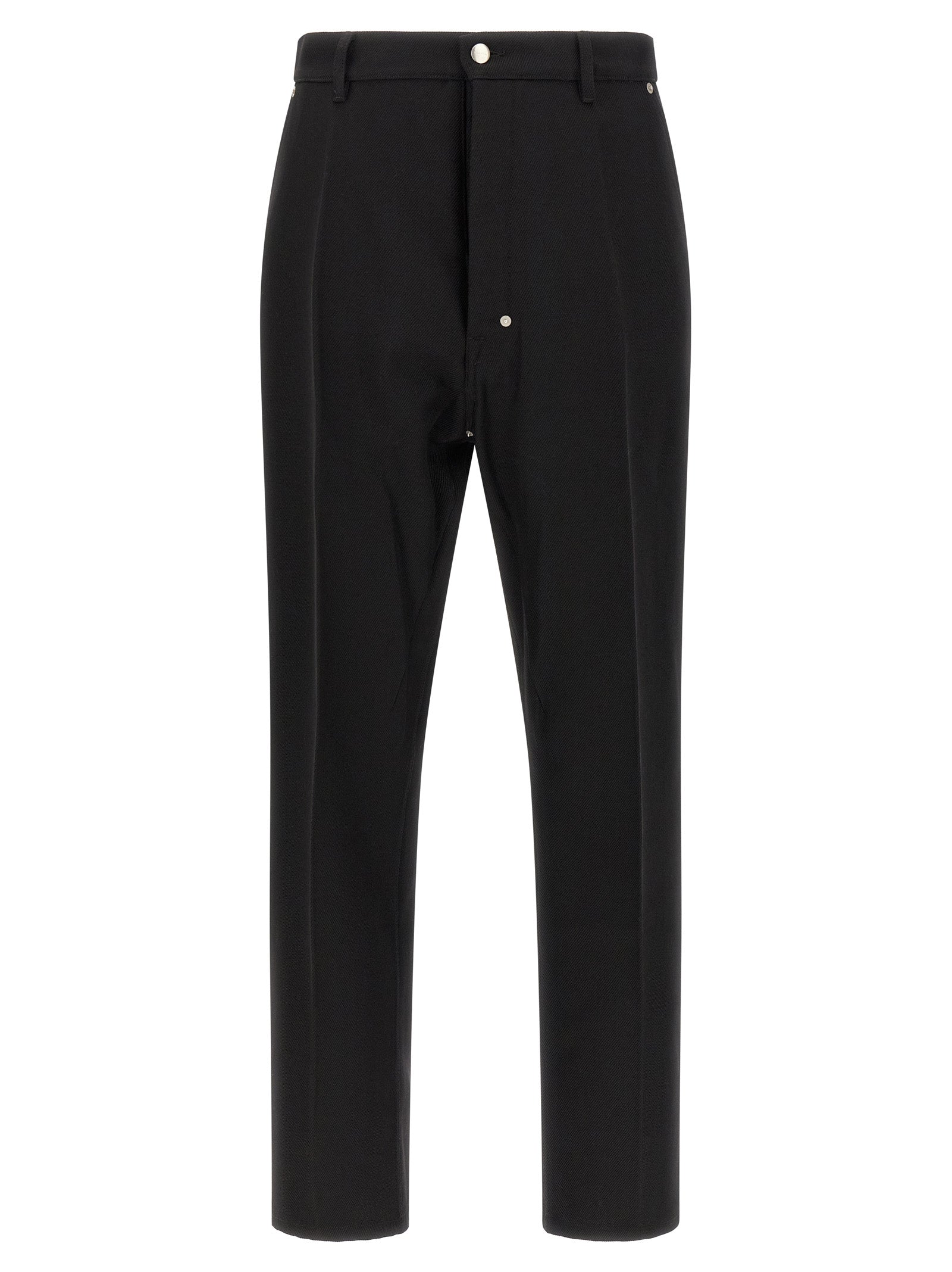 Rick Owens Black Cotton Casual Pants