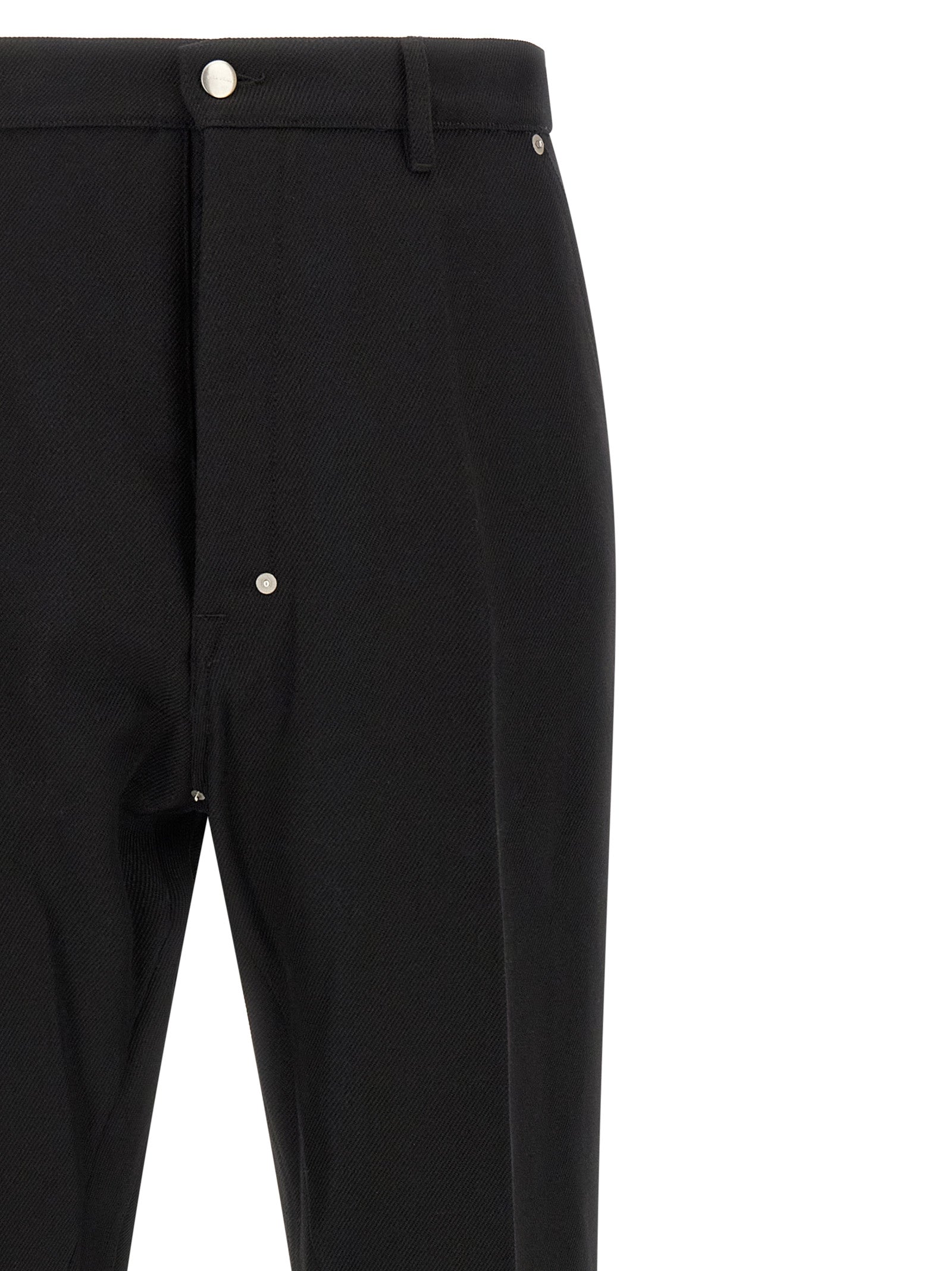 Rick Owens Black Cotton Casual Pants