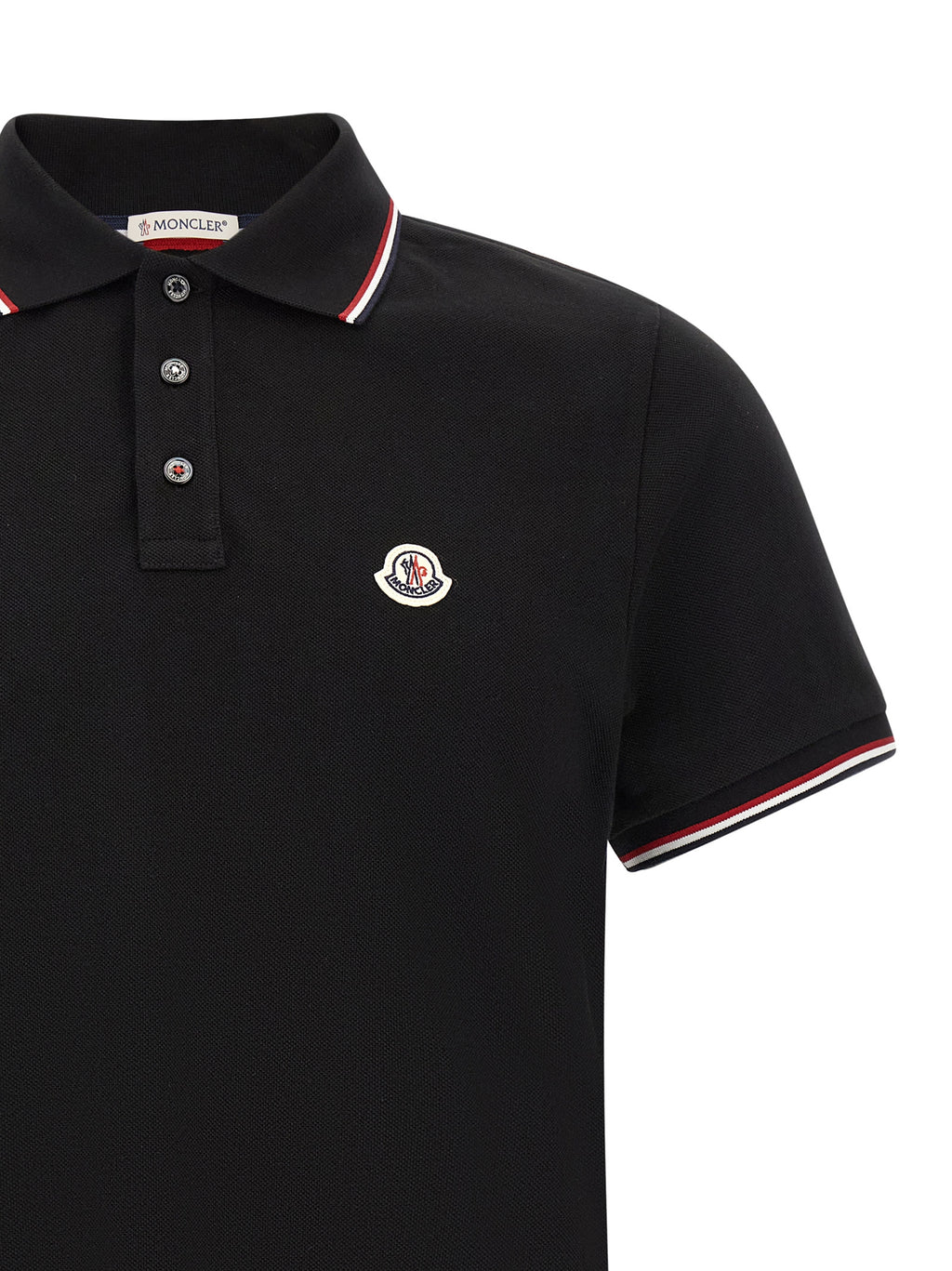 Moncler Black Cotton Polo Shirt
