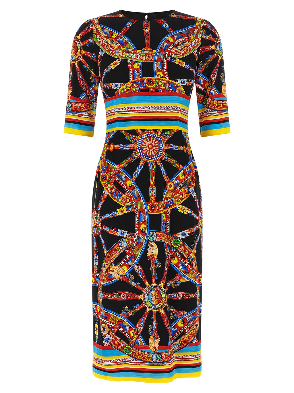 Dolce & Gabbana Multicolor Silk Midi Dress