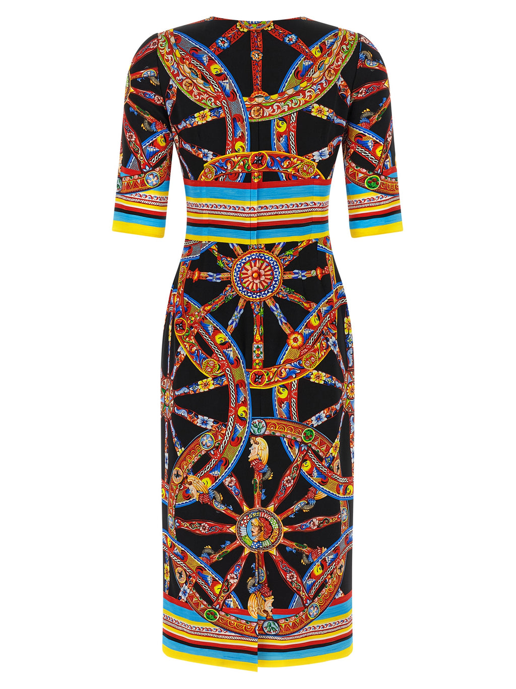 Dolce & Gabbana Multicolor Silk Midi Dress