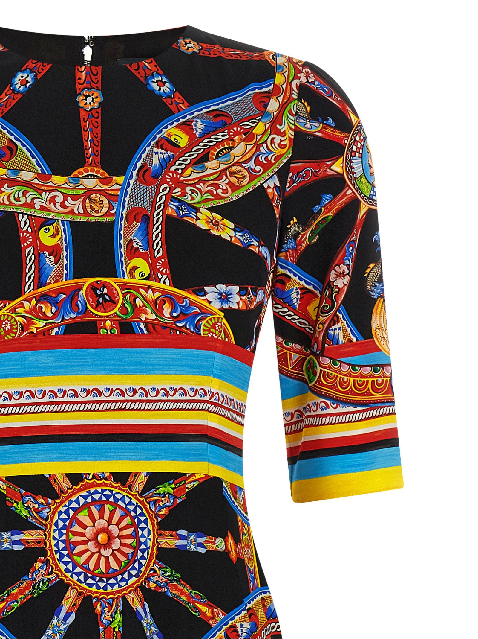 Dolce & Gabbana Multicolor Silk Midi Dress