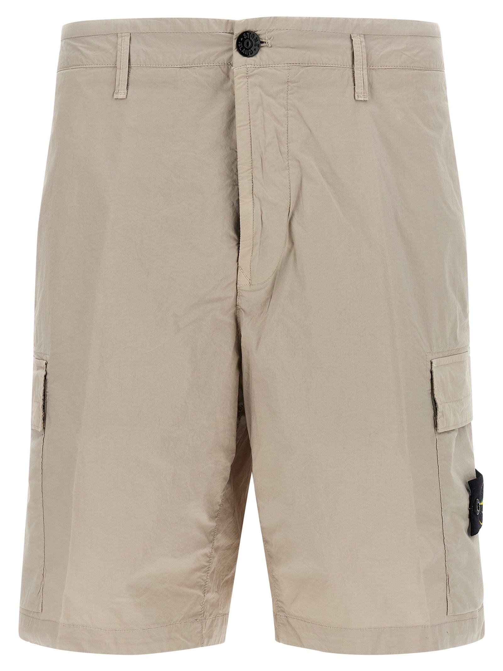 Stone Island Gray Cotton Bermuda Shorts