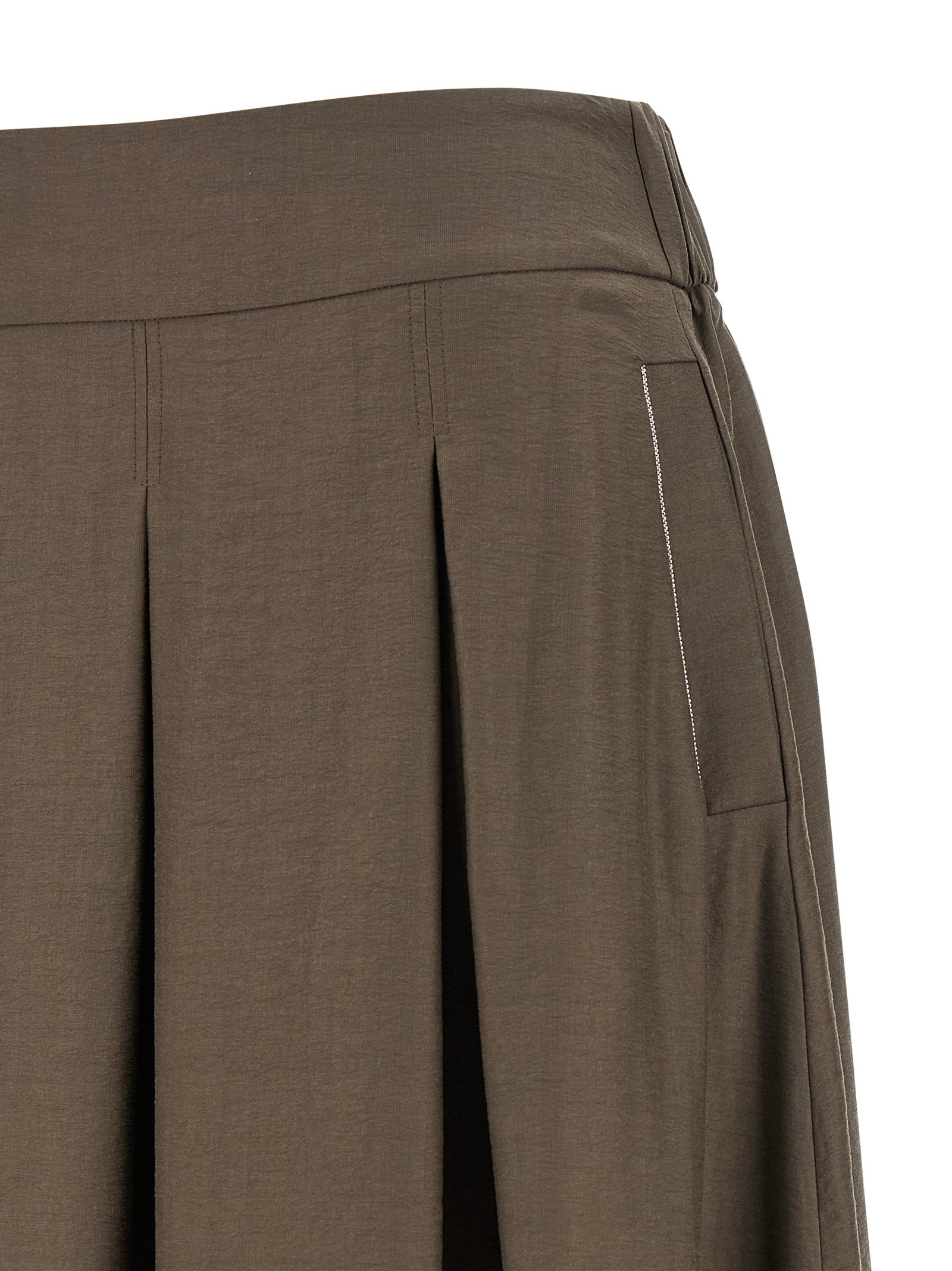 Peserico Brown Lycra Midi Skirt