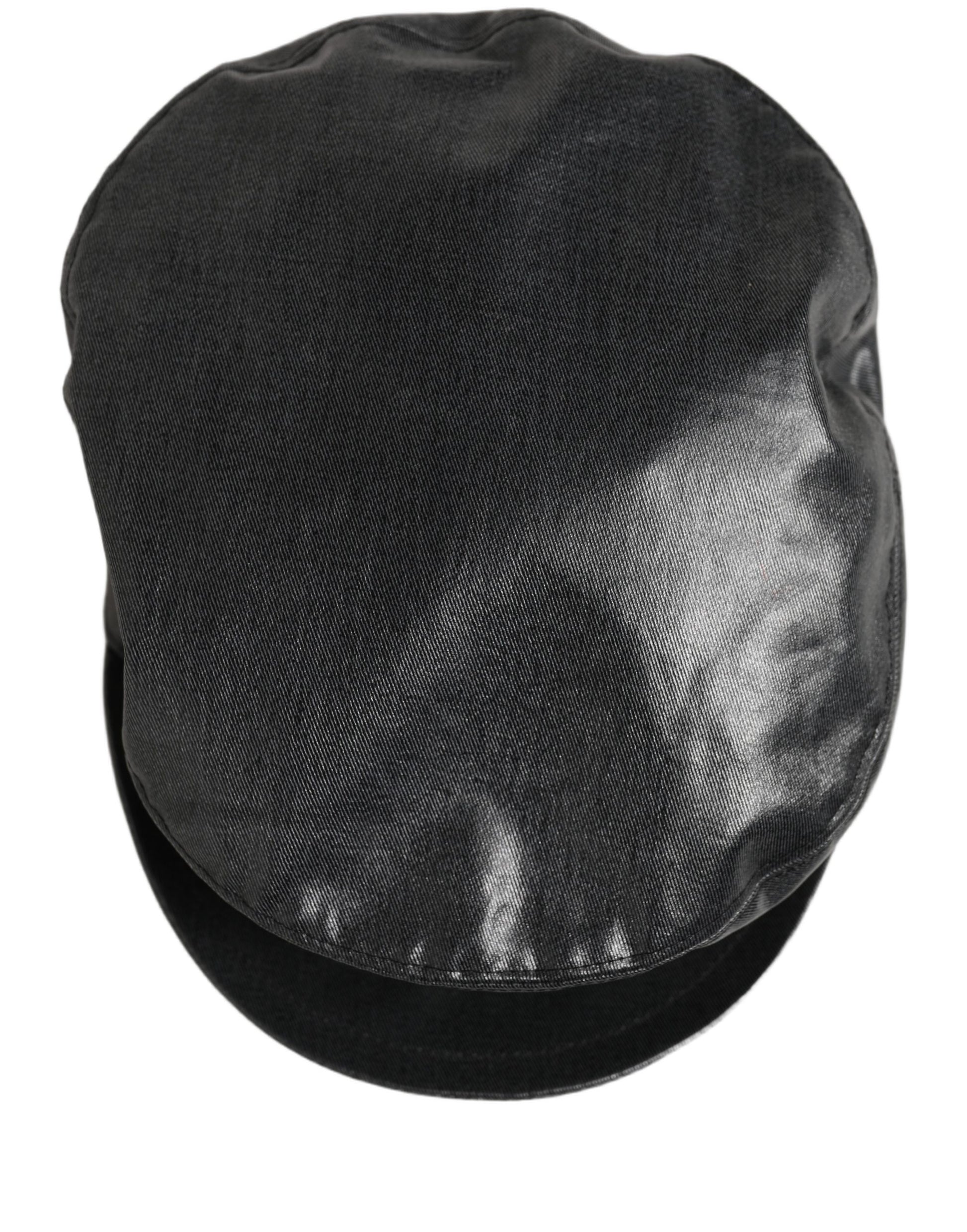 Dolce & Gabbana Black Cotton Gold DG Chain Baker Boy Capello Hat