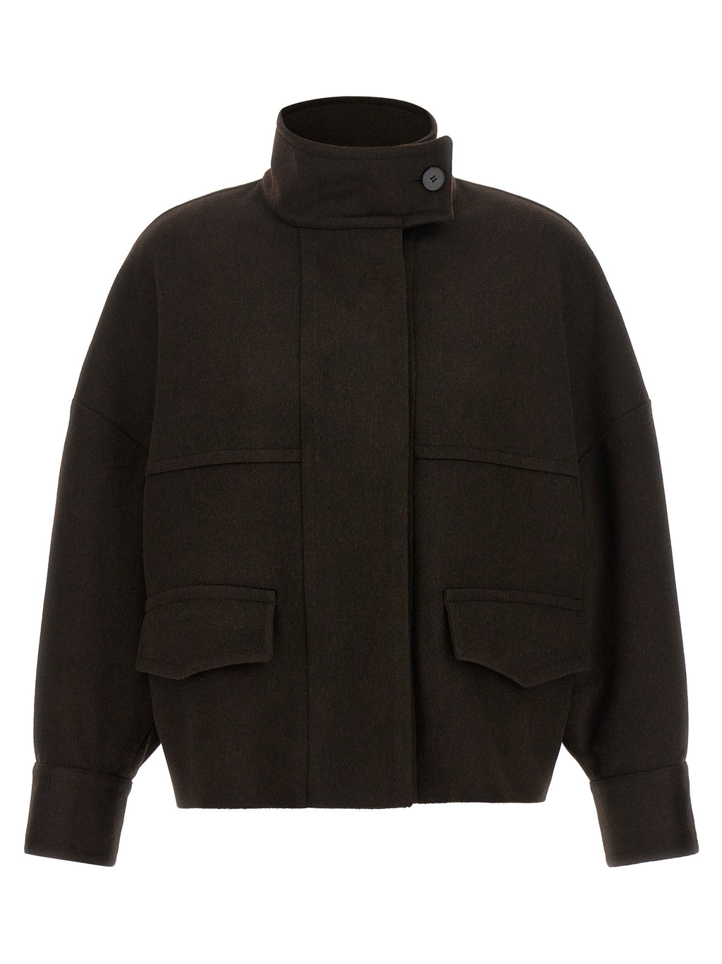 Alberto Biani Brown Wool Bomber