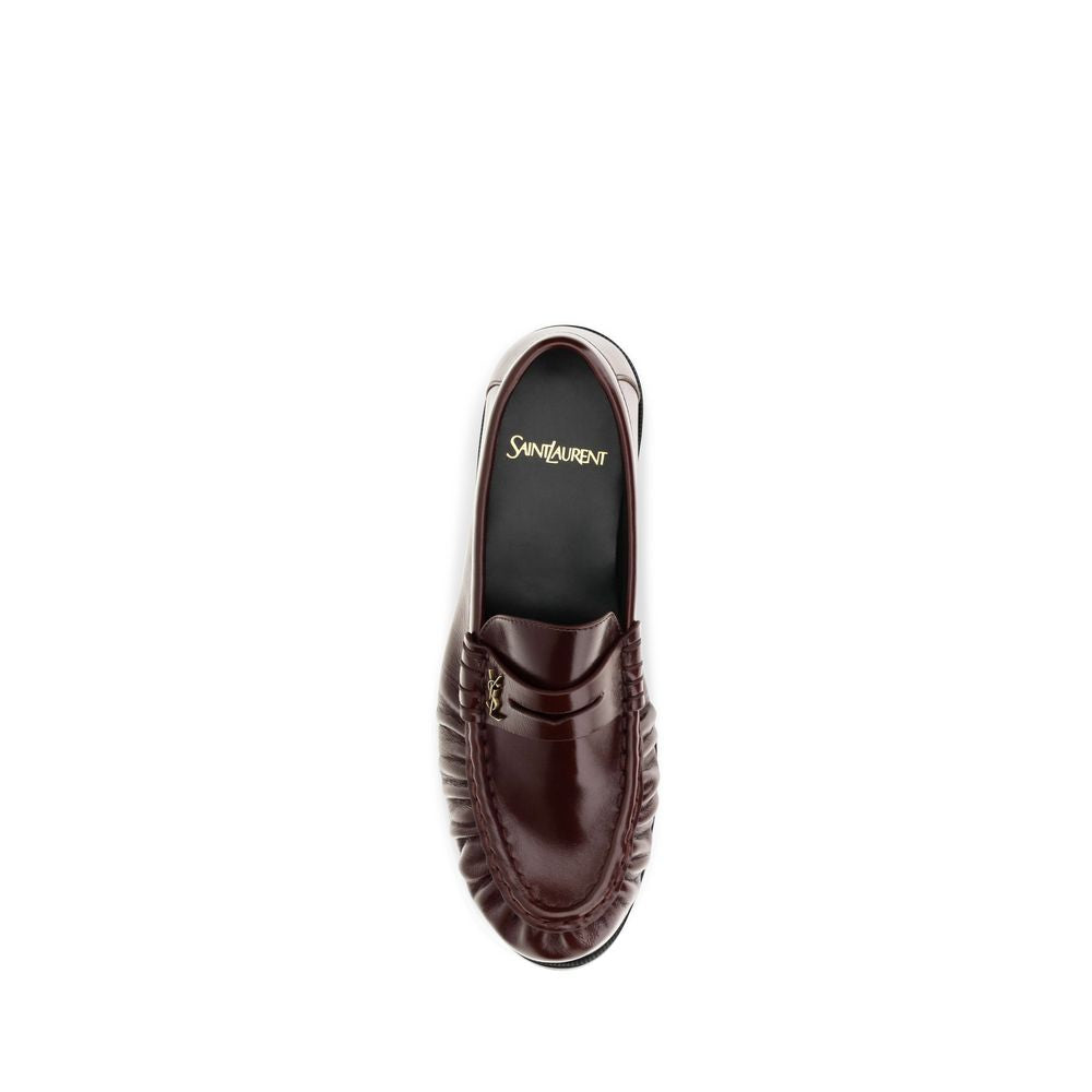 Saint Laurent Bordeaux Lamb Ovis Aries Aries Slip-On Loafers