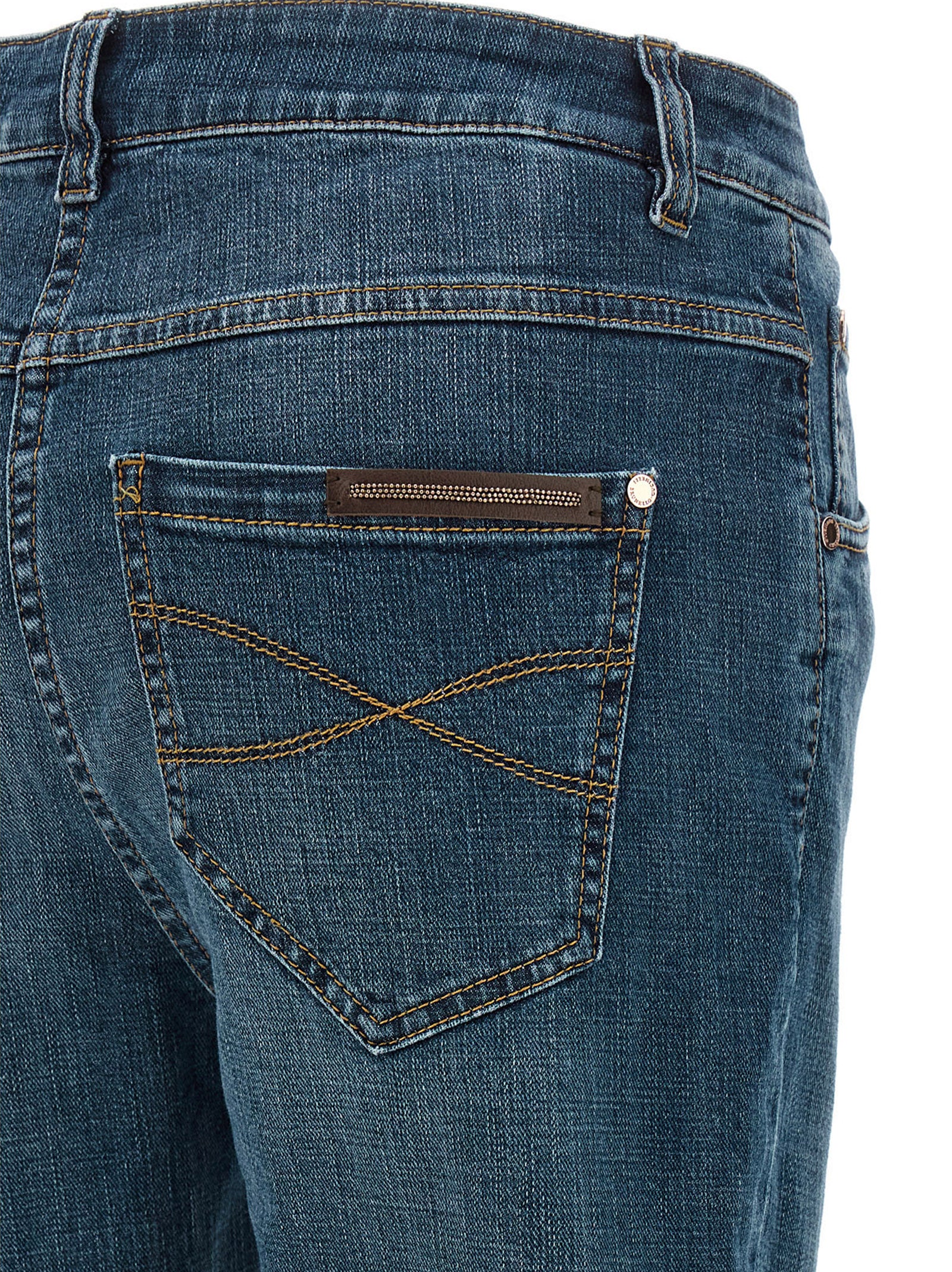 Brunello Cucinelli Blue Cotton Straight-Leg Jeans