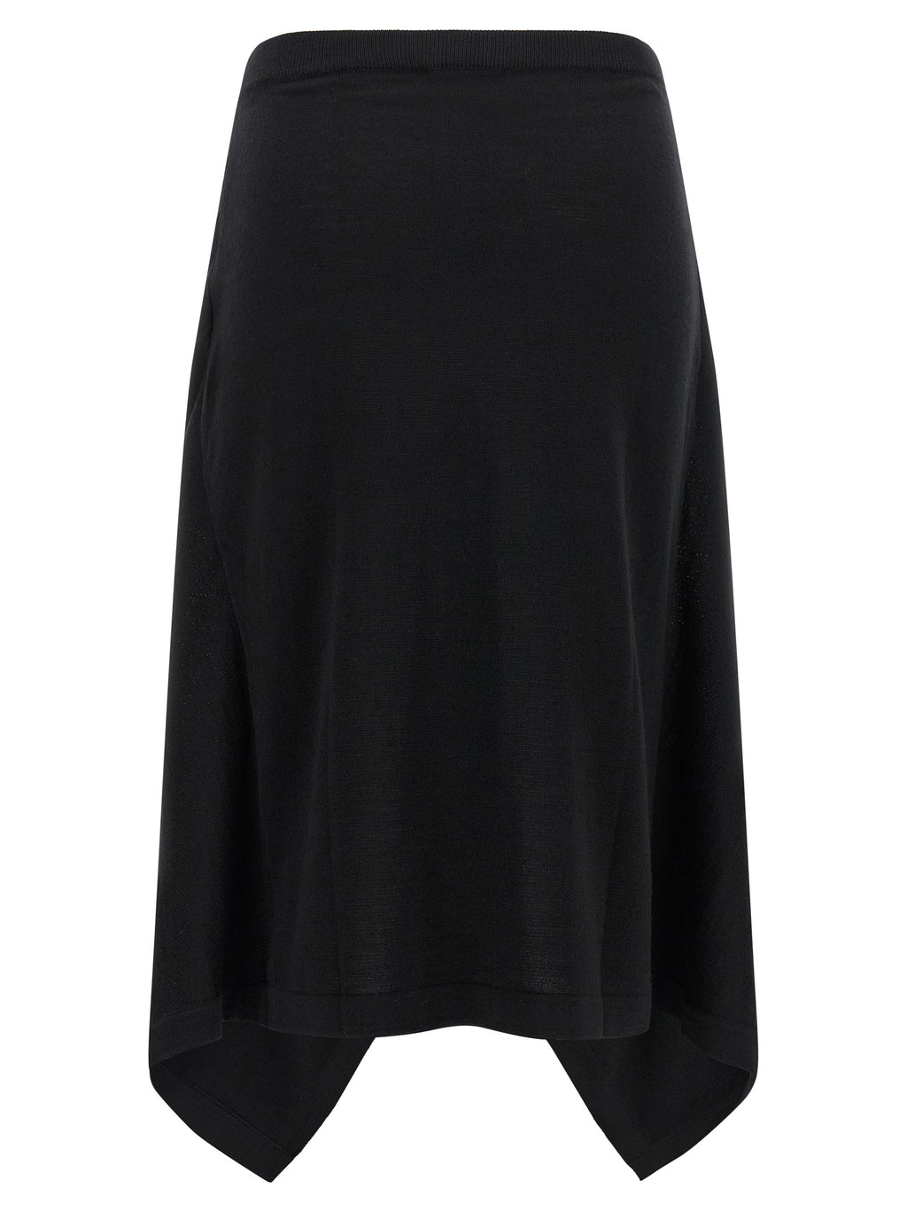 Lemaire Black Wool Midi Skirt