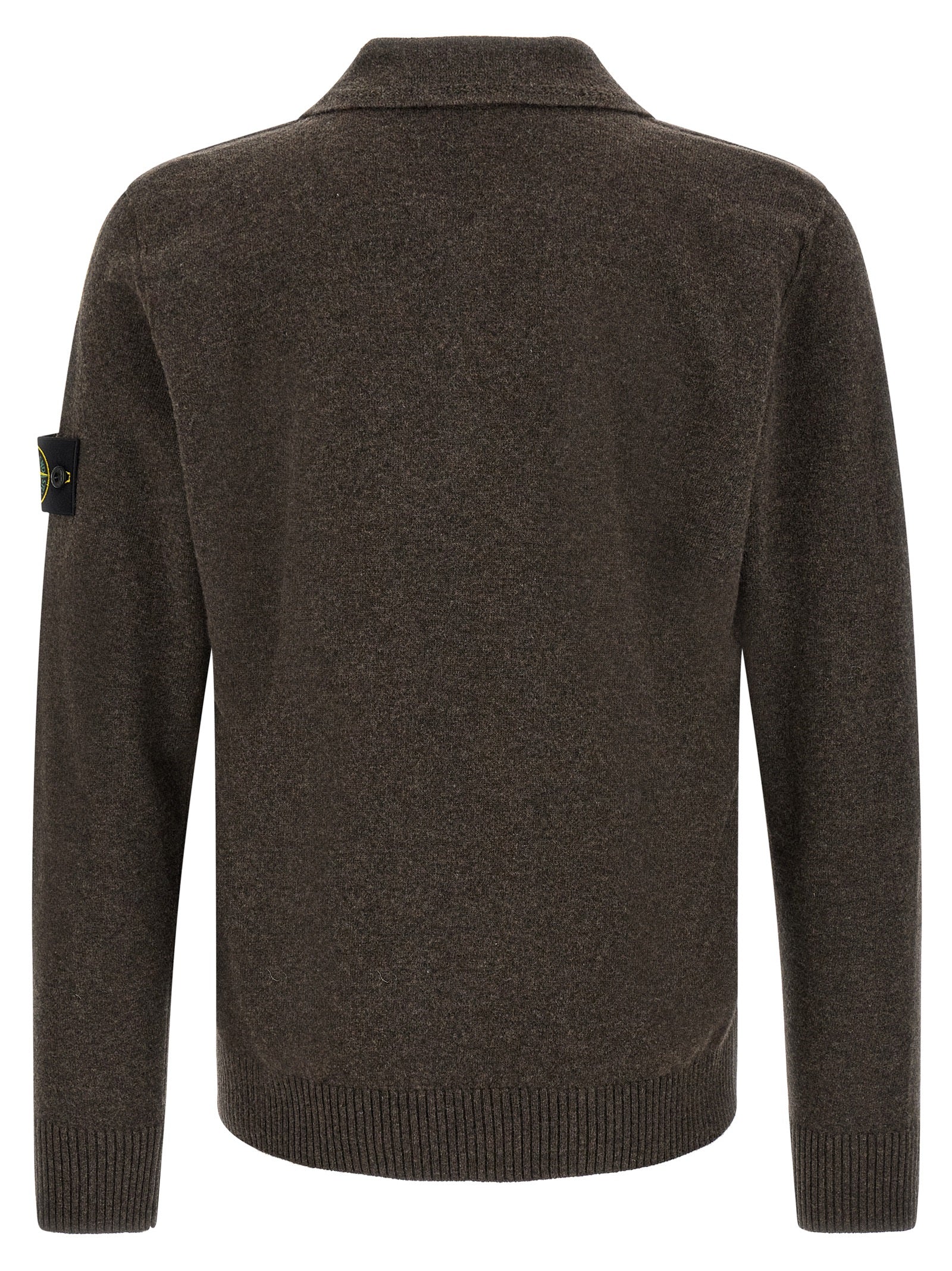 Stone Island Brown Virgin Wool Polo Shirt