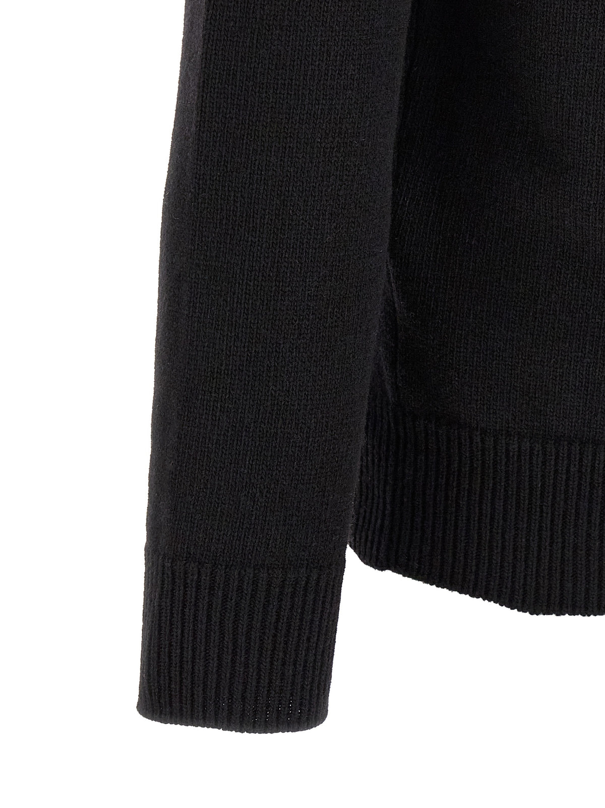 Stone Island Schwarzer Cardigan aus Schurwolle