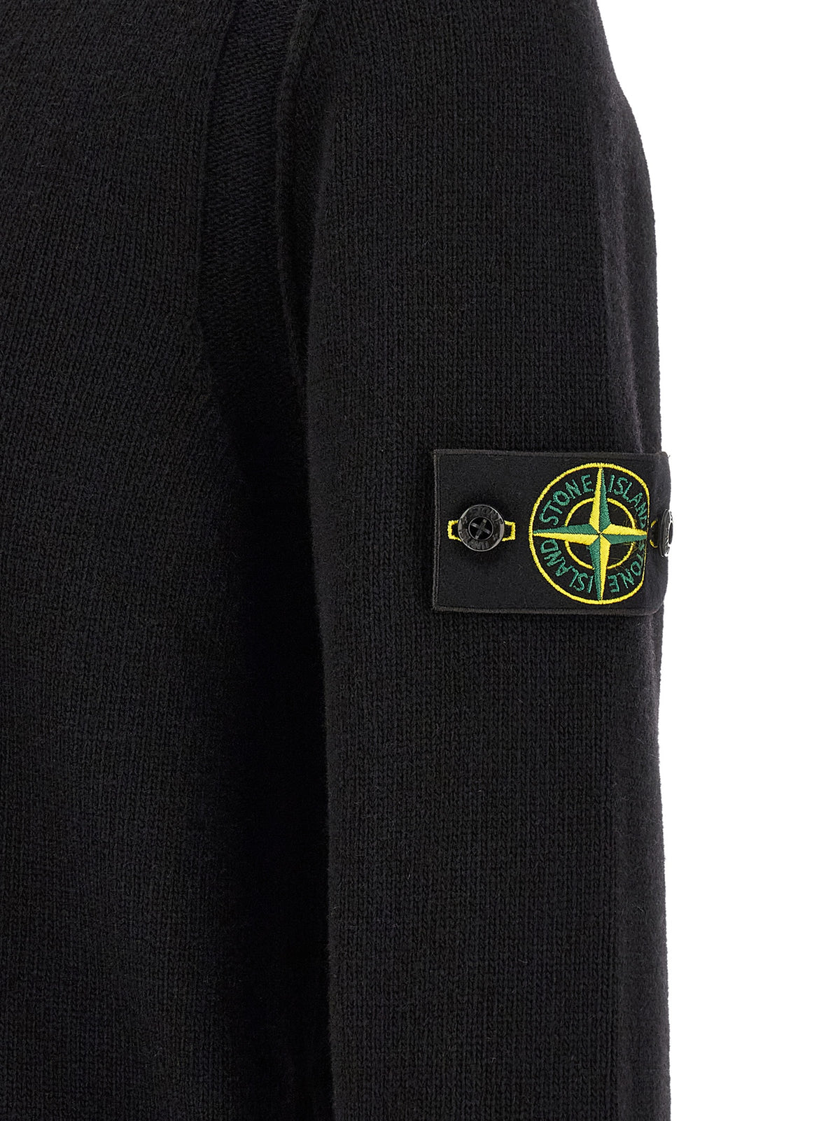 Stone Island Schwarzer Cardigan aus Schurwolle