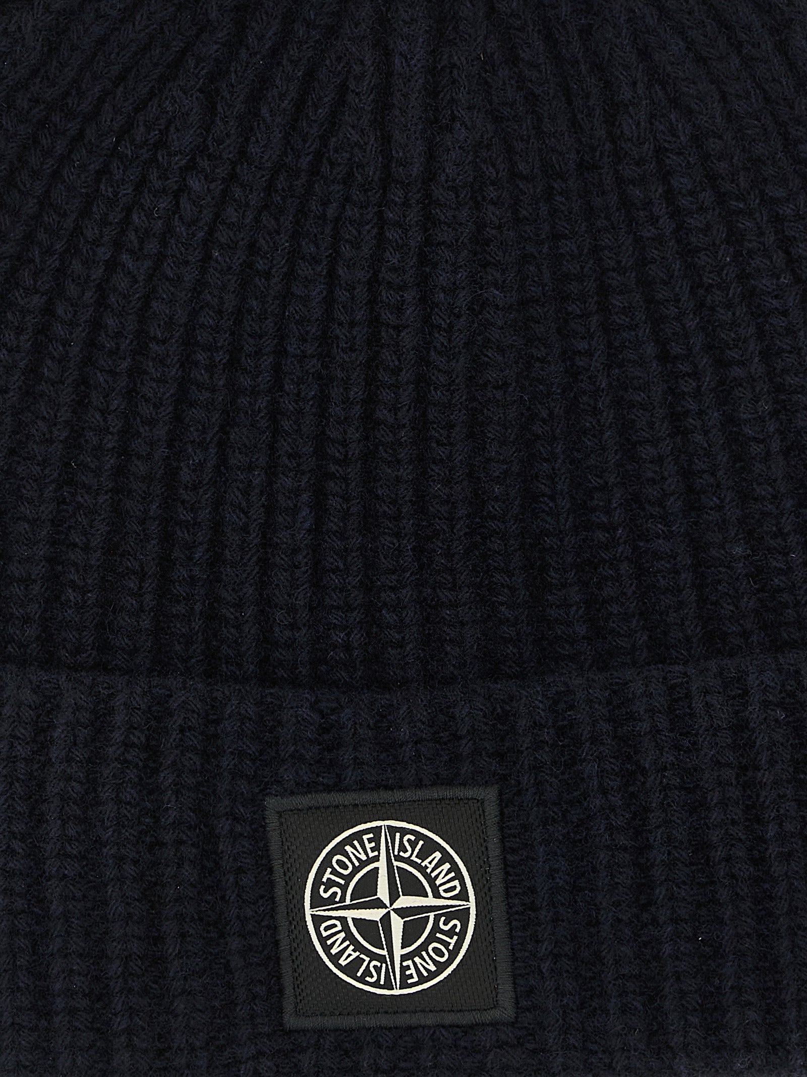 Stone Island Blue Virgin Wool Beanie