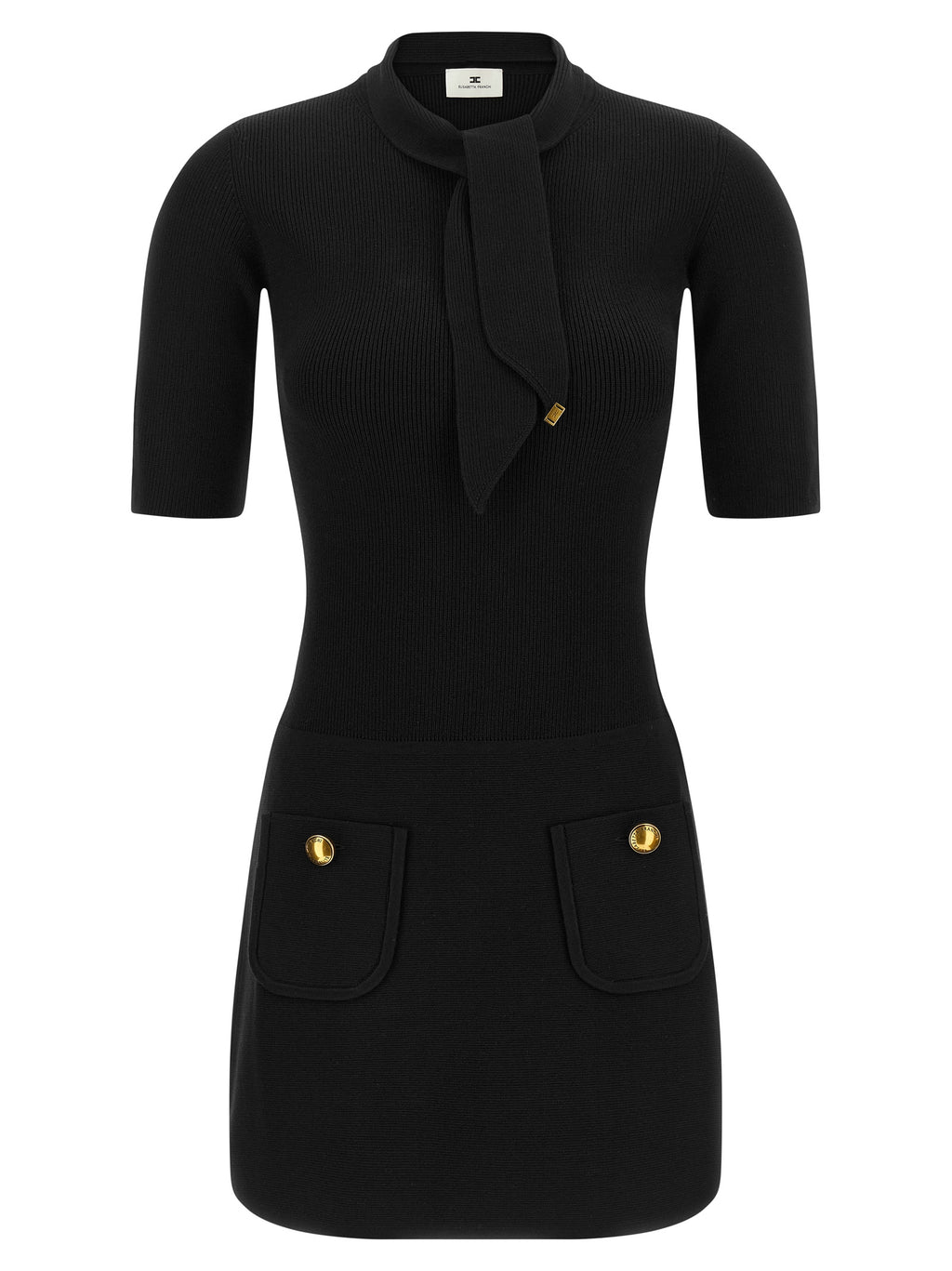 Elisabetta Franchi Black Viscose Short Dress
