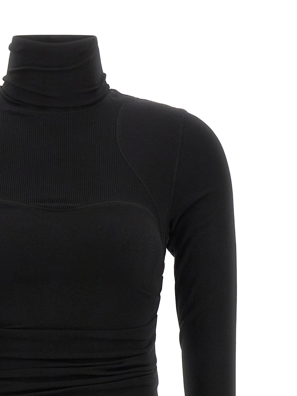 Elisabetta Franchi Black Lycra Midi Dress