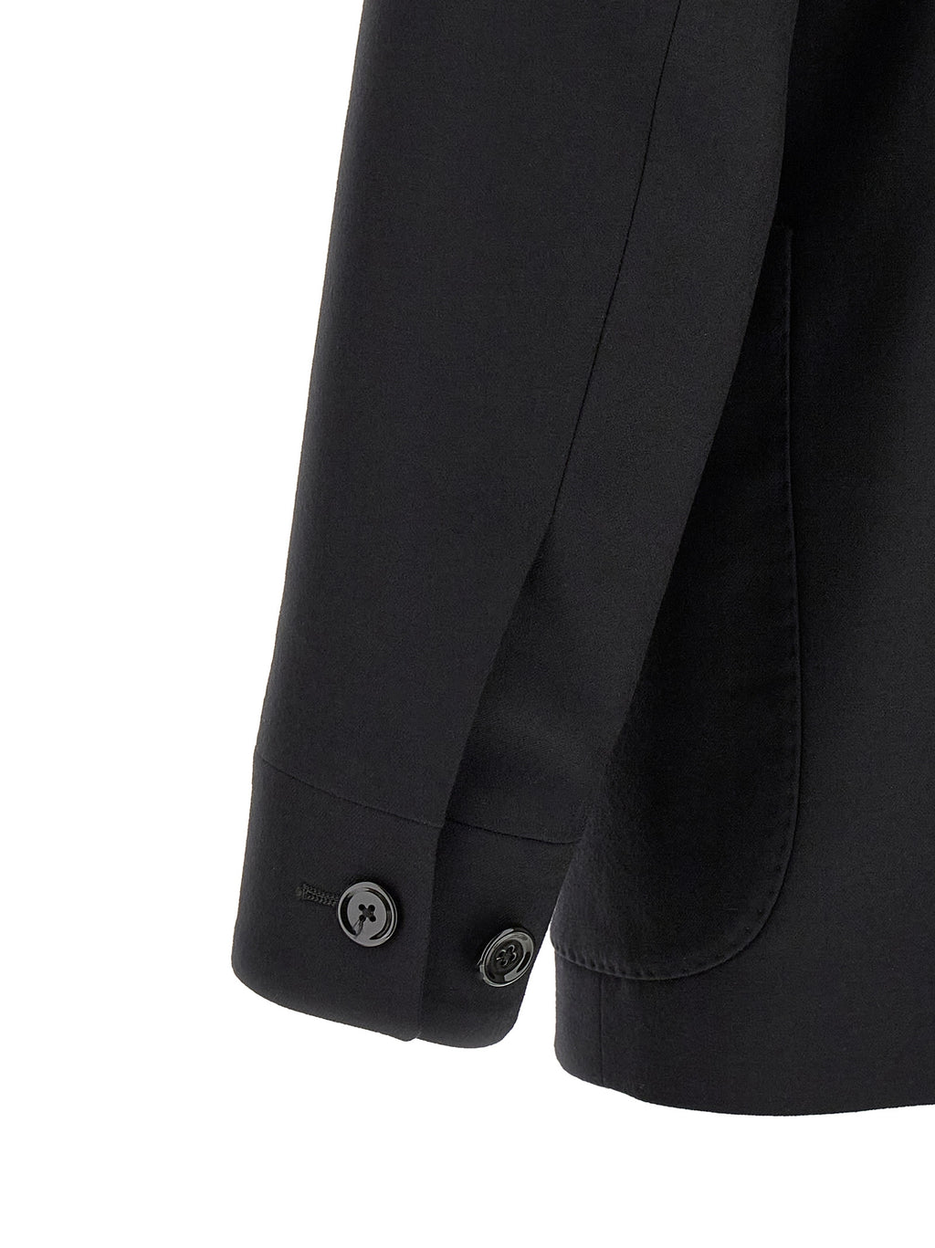 Lardini Black Cashmere Full-Length Jacket