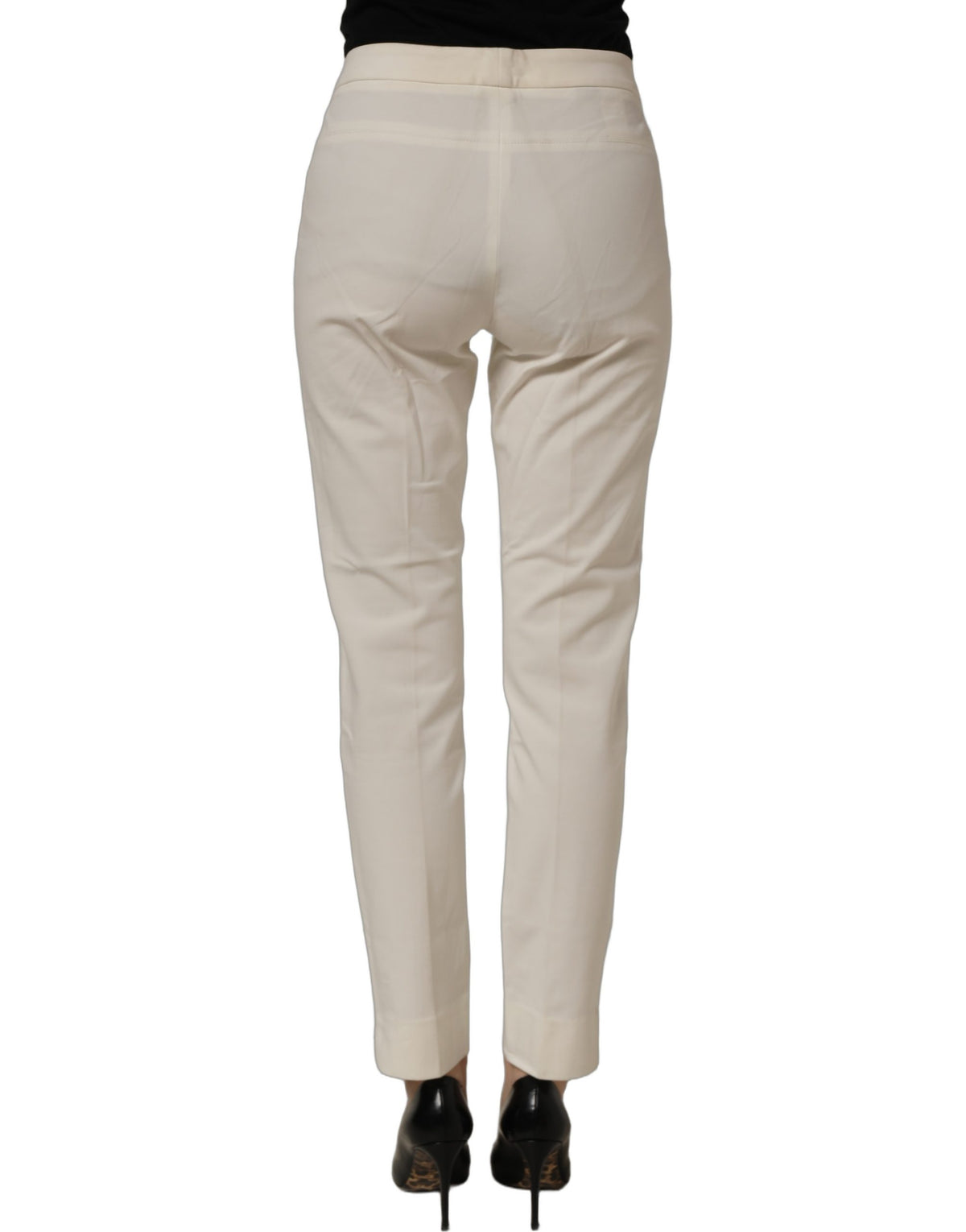 Peserico Off White MidWaist Tapered Women Chino Trouser Pants