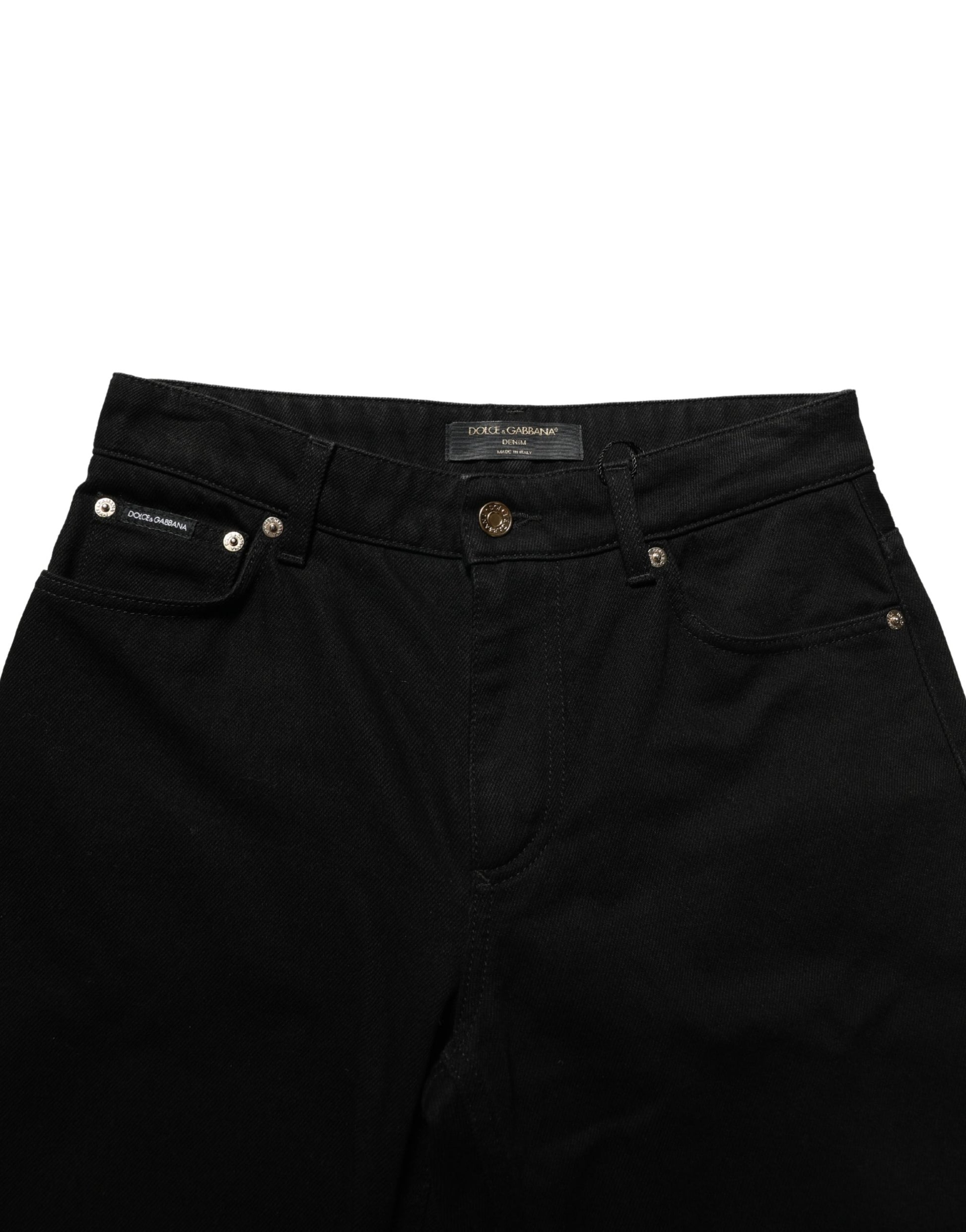 Dolce & Gabbana Black Cotton Stretch Straight Denim Jeans