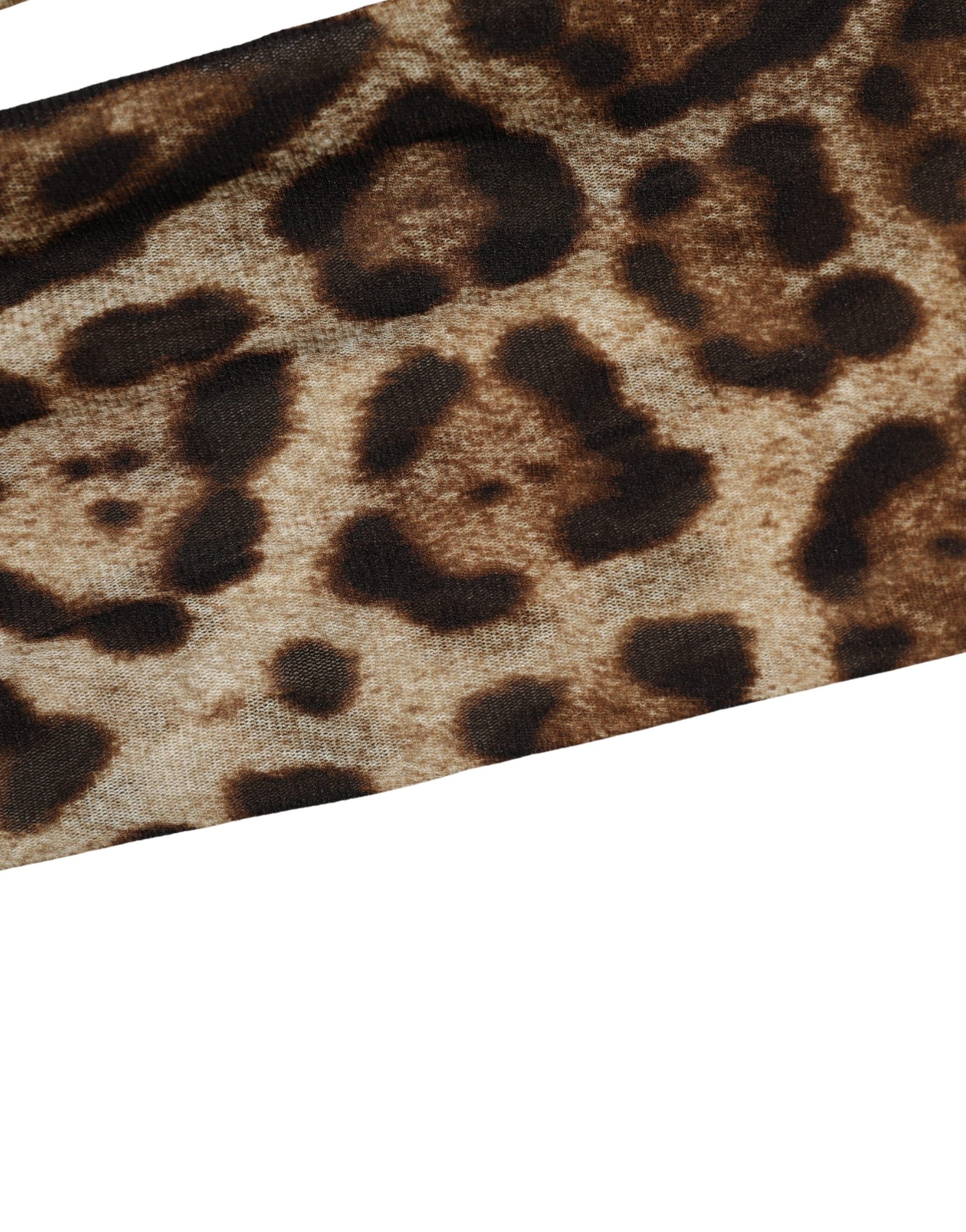 Dolce & Gabbana Brown Leopard Nylon Tights Stocking Pantyhose Socks