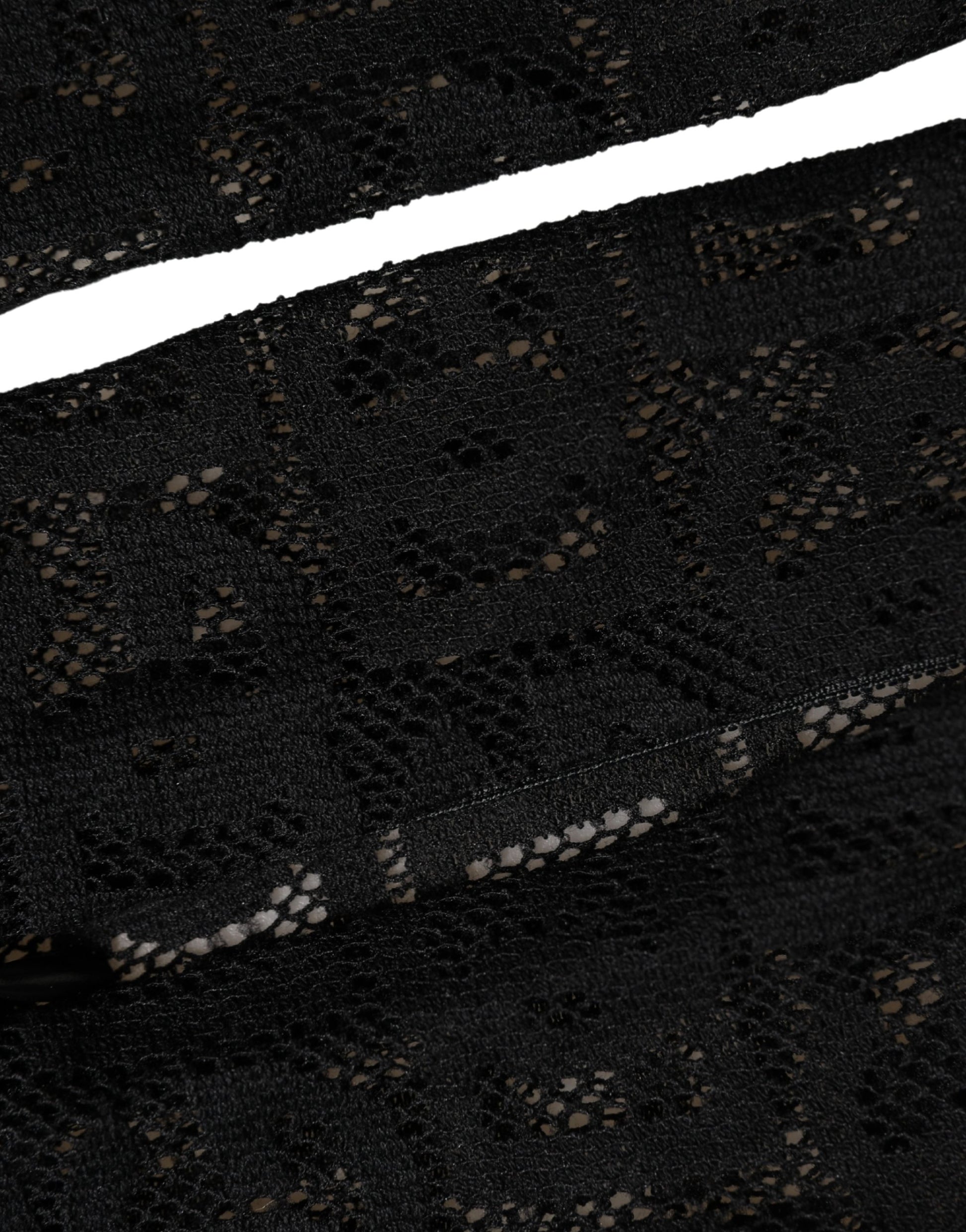 Dolce & Gabbana Black DG Logo Sheer Nylon Thigh High Socks