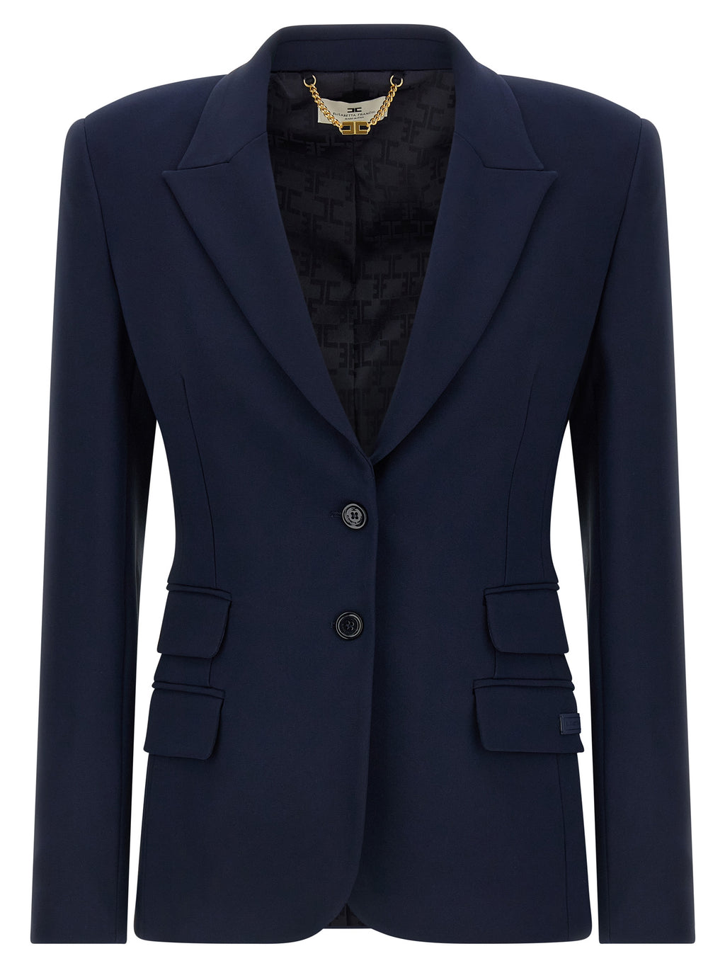 Elisabetta Franchi Blue Polyester Blazer