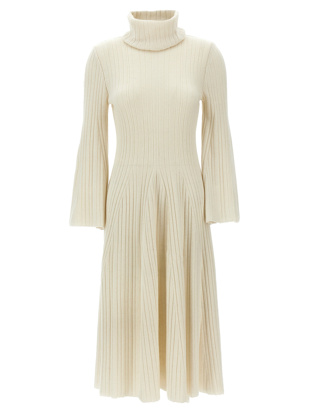 ANTONINO VALENTI White Cashmere Midi Dress