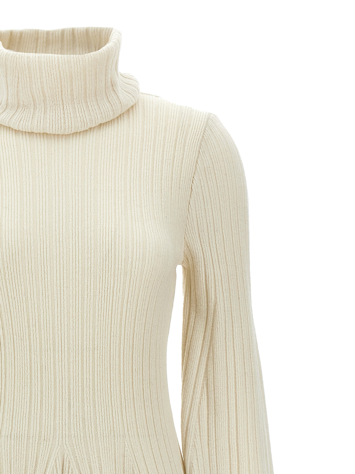 ANTONINO VALENTI White Cashmere Midi Dress