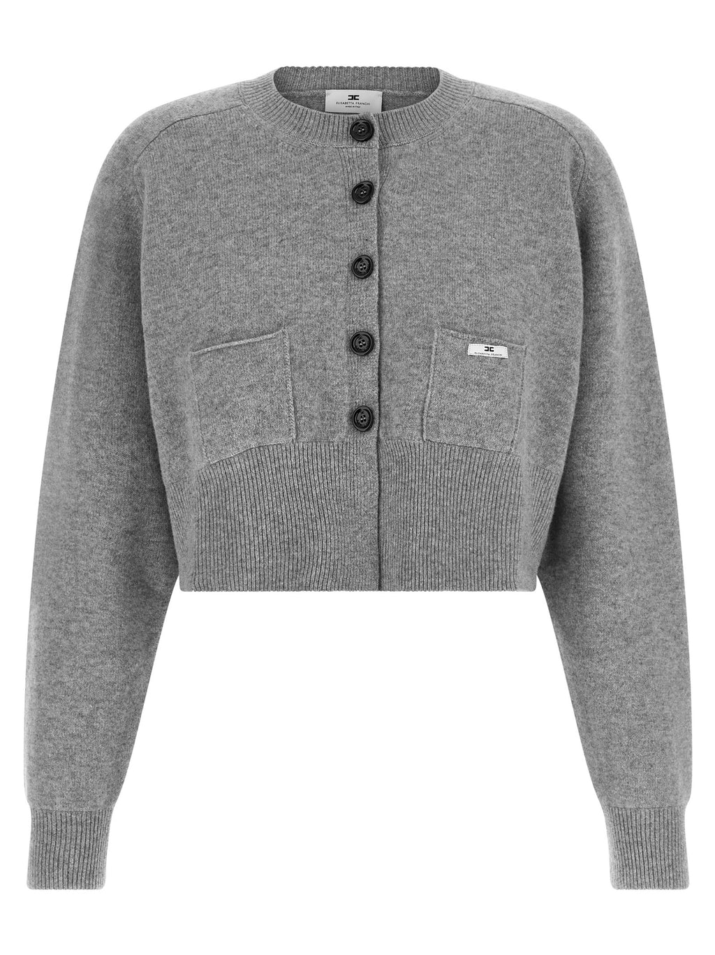 Elisabetta Franchi Gray Wool Cardigan