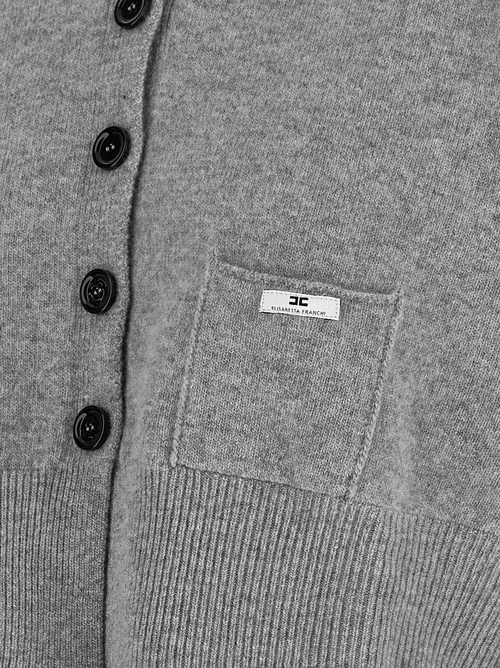 Elisabetta Franchi Gray Wool Cardigan