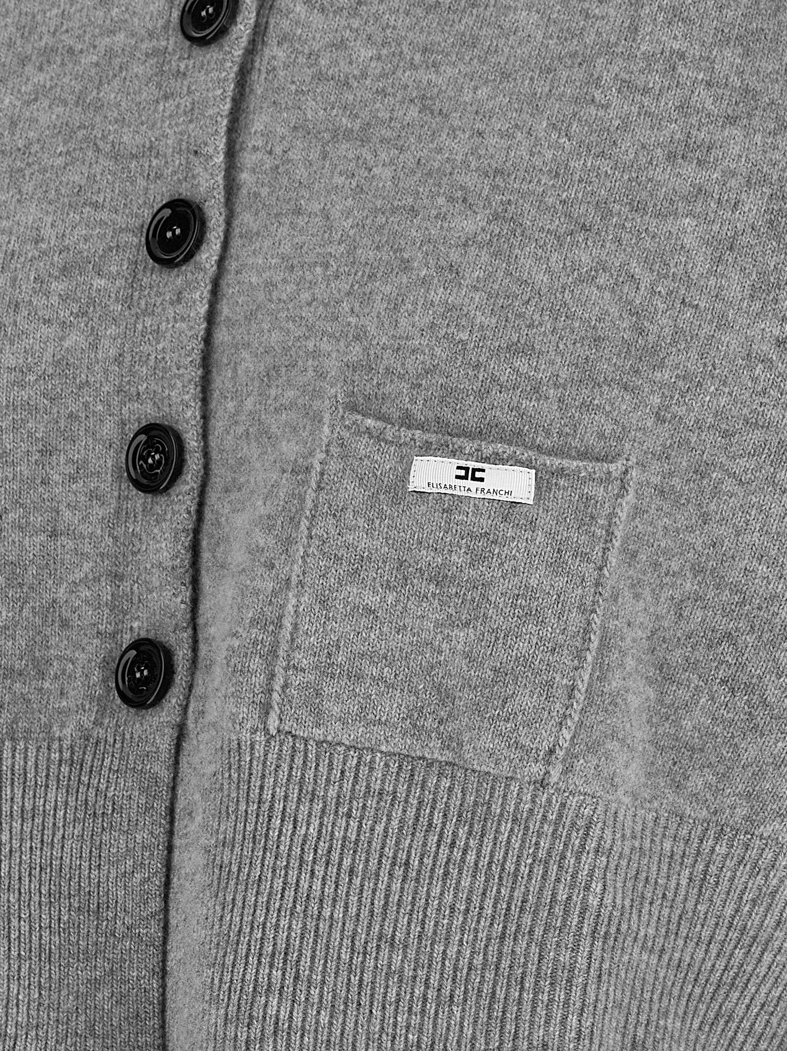 Elisabetta Franchi Gray Wool Cardigan