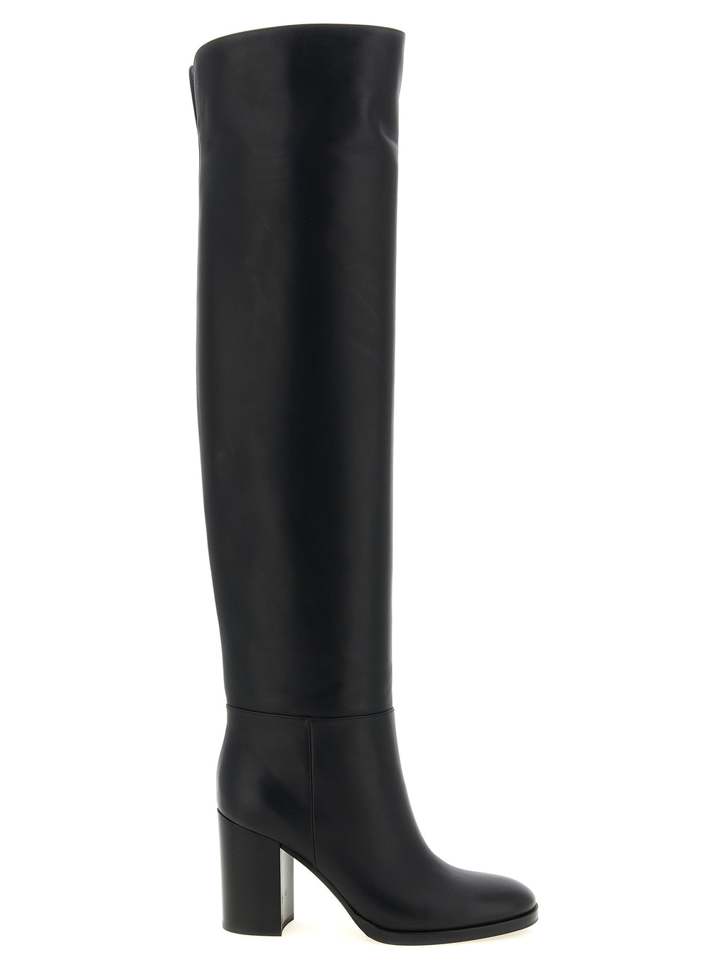 Gianvito Rossi Black Calfskin Over The Knee