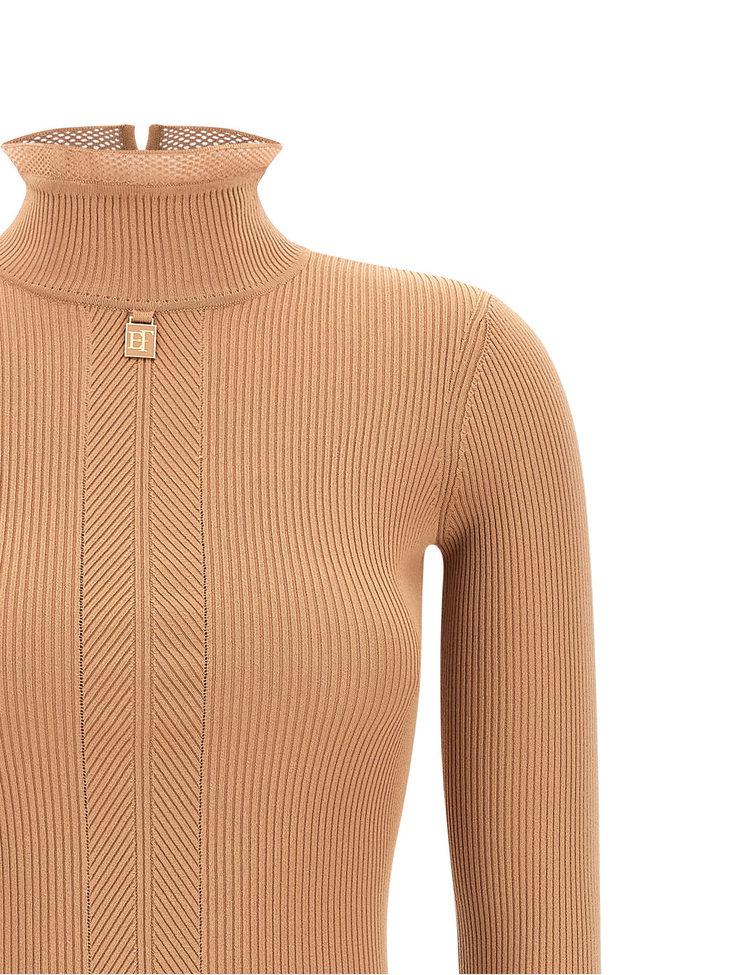 Elisabetta Franchi Beige Viscose Midi Dress