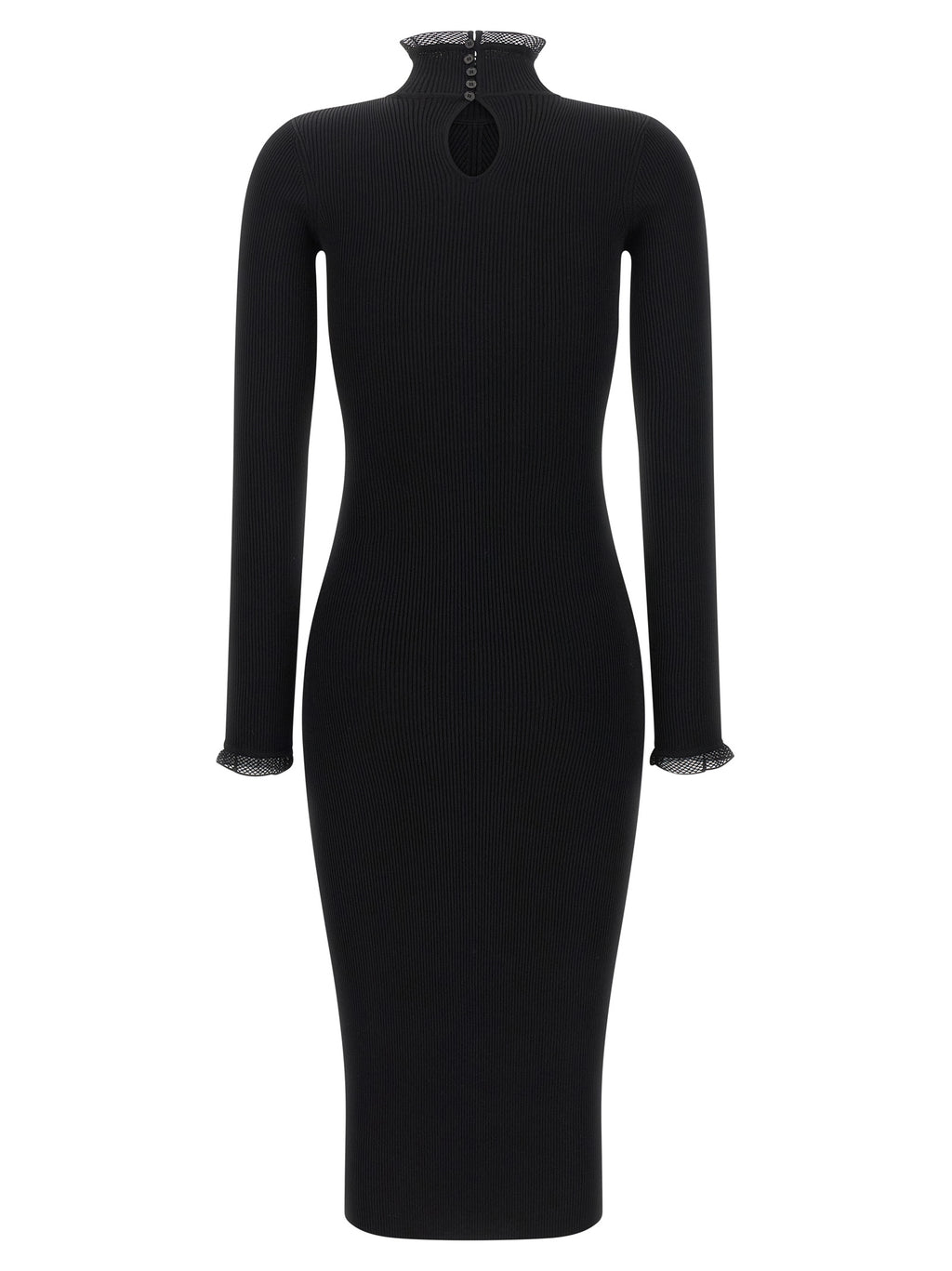 Elisabetta Franchi Black Viscose Midi Dress