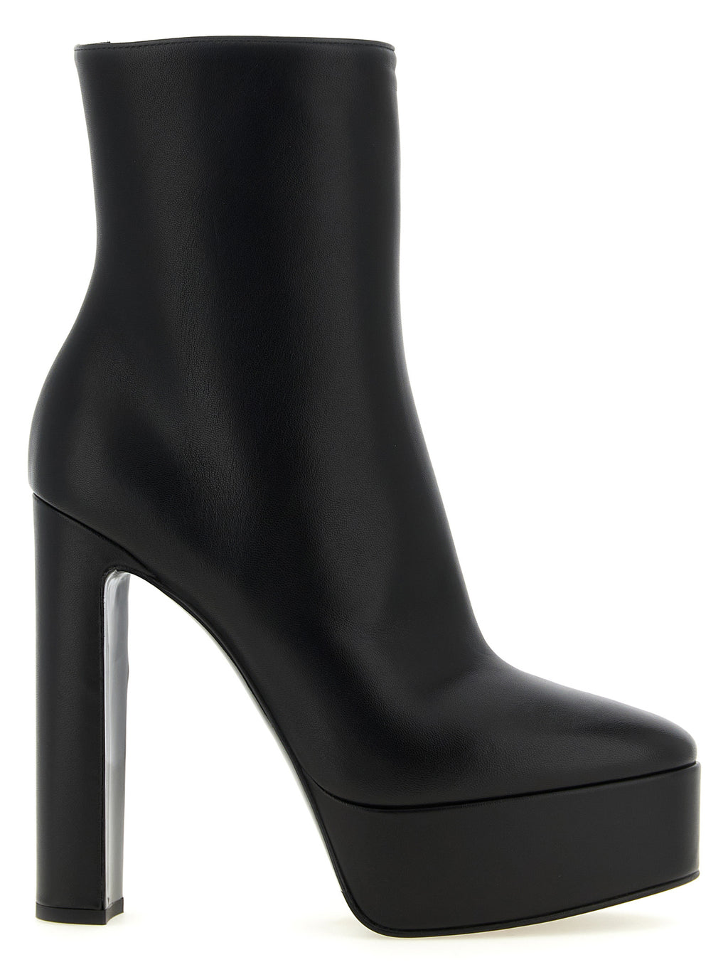 LE SILLA Black Lamb Leather Ankle Boots
