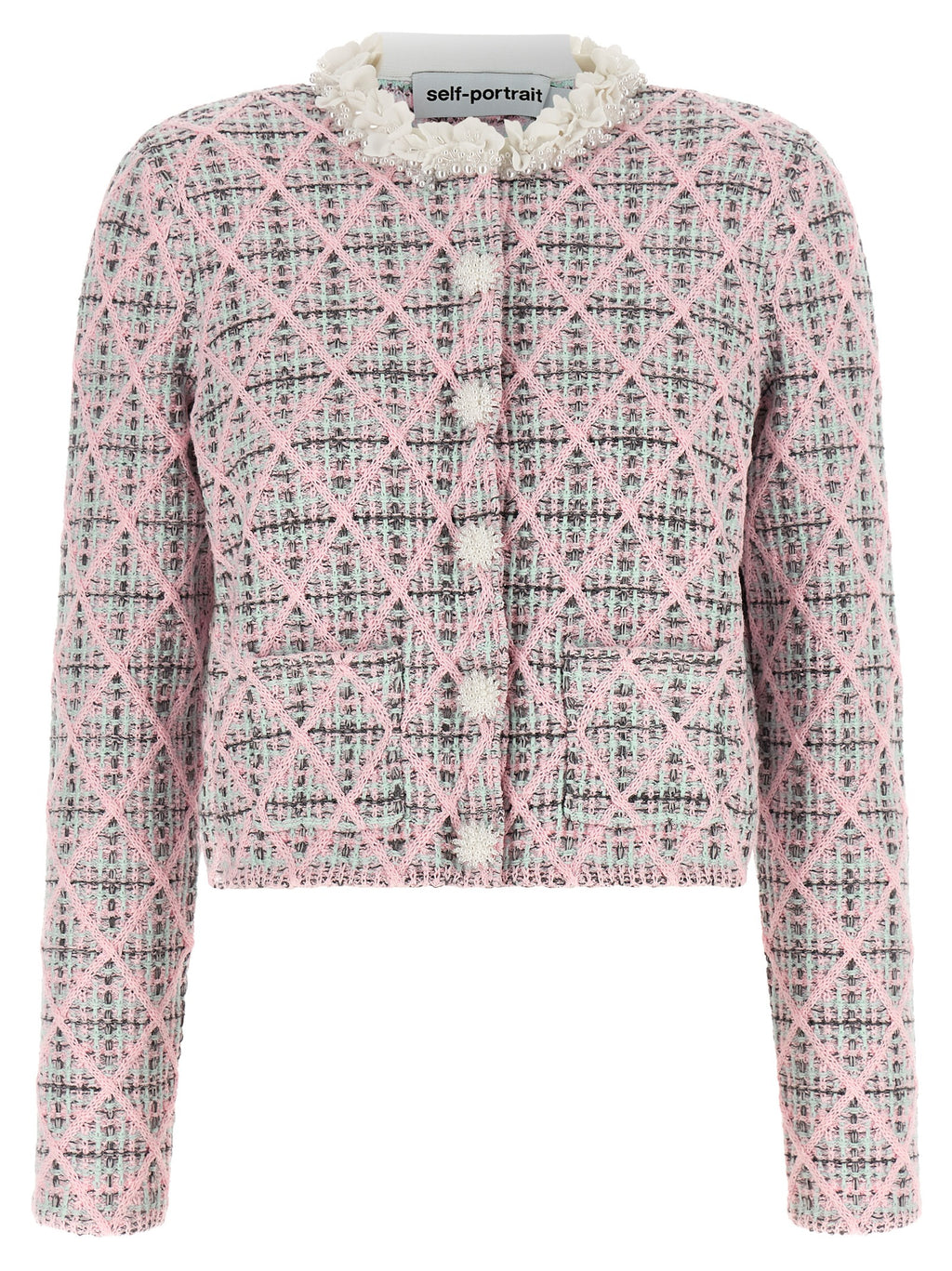 Self-Portrait Multicolor Cotton Cardigan