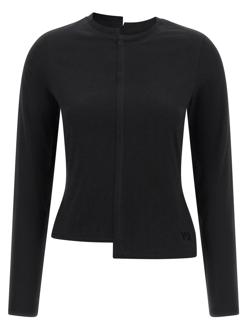 Y-3 Black Cotton Long Sleeve T-Shirt