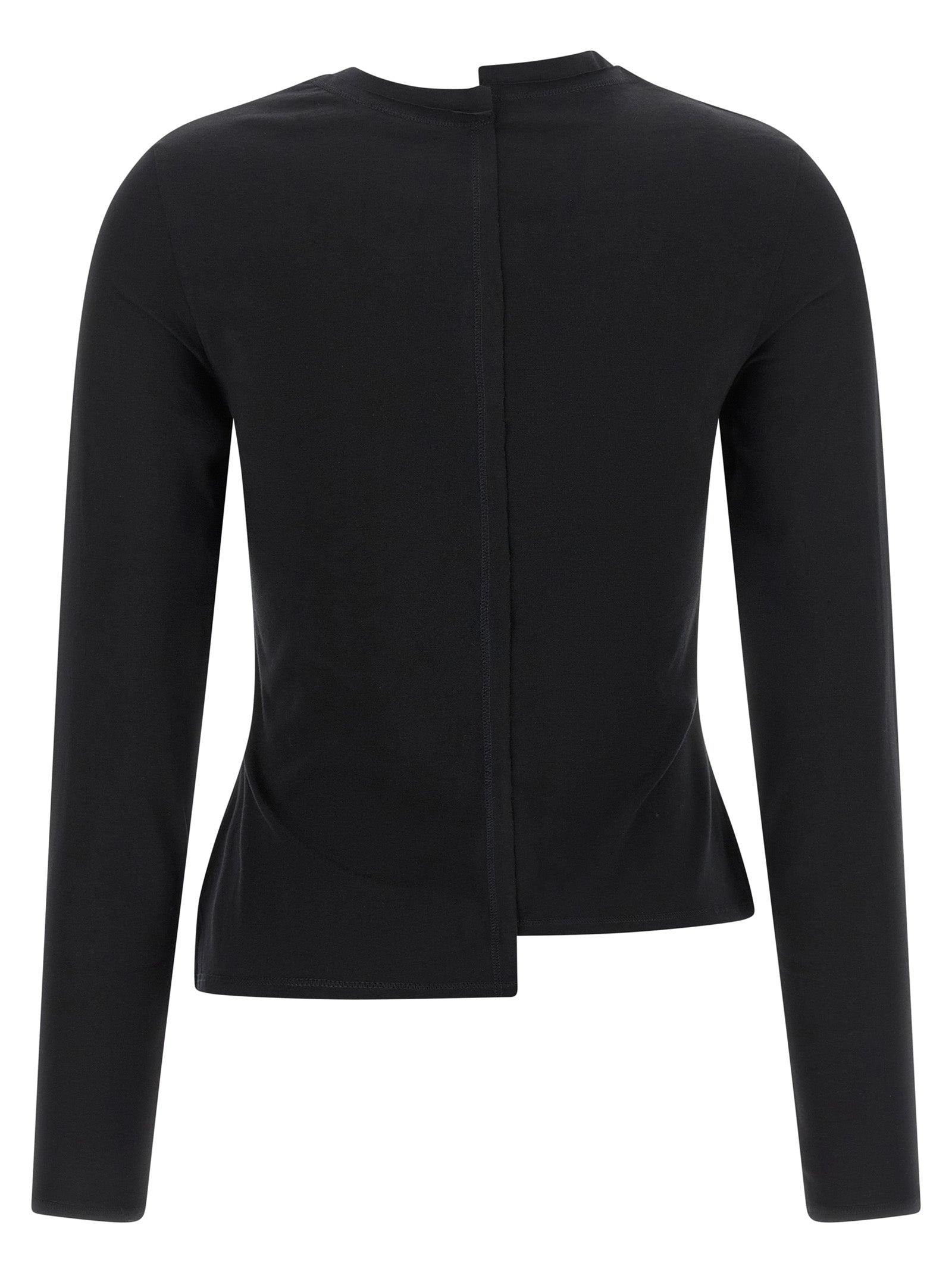 Y-3 Black Cotton Long Sleeve T-Shirt