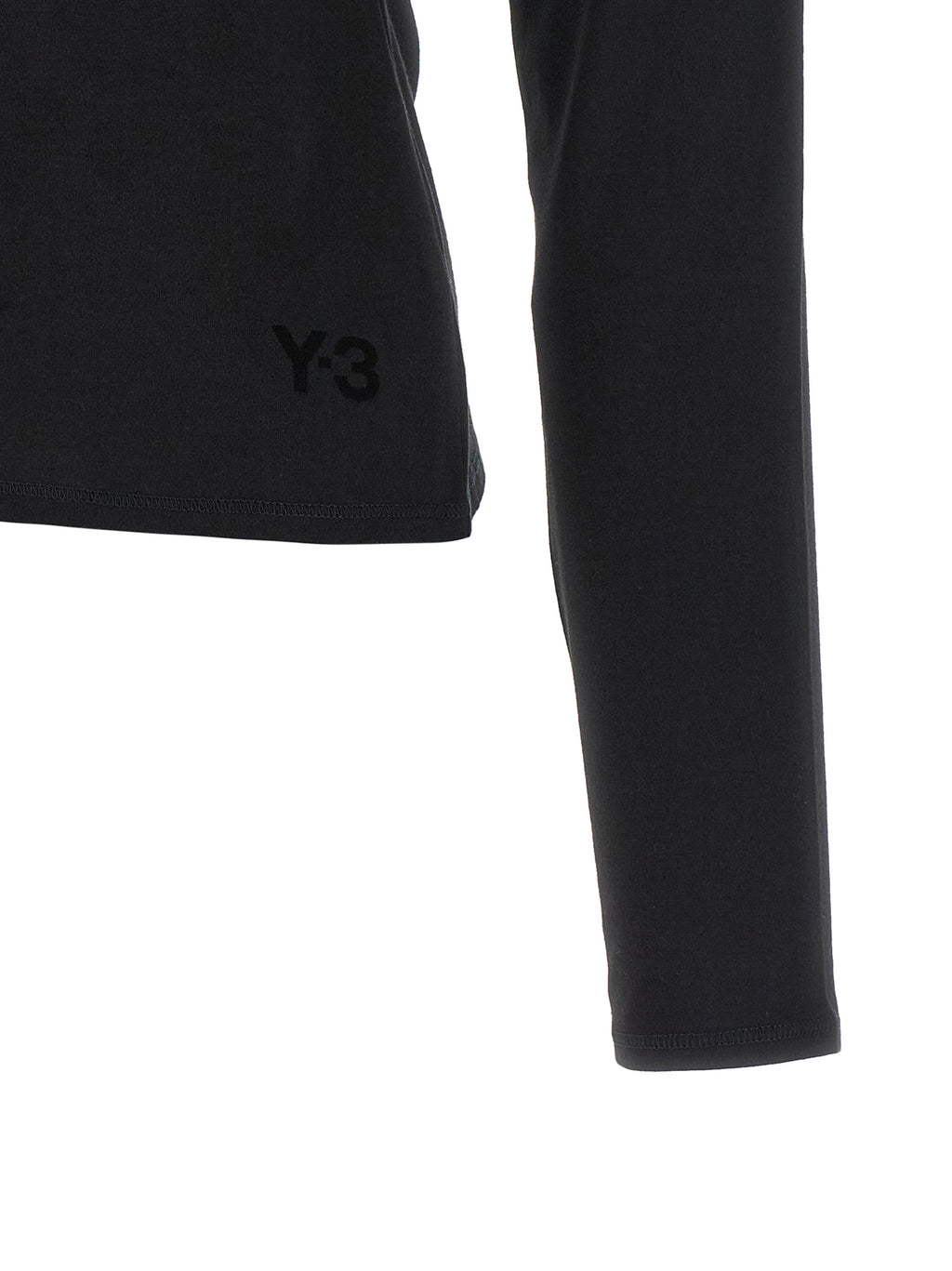 Y-3 Black Cotton Long Sleeve T-Shirt