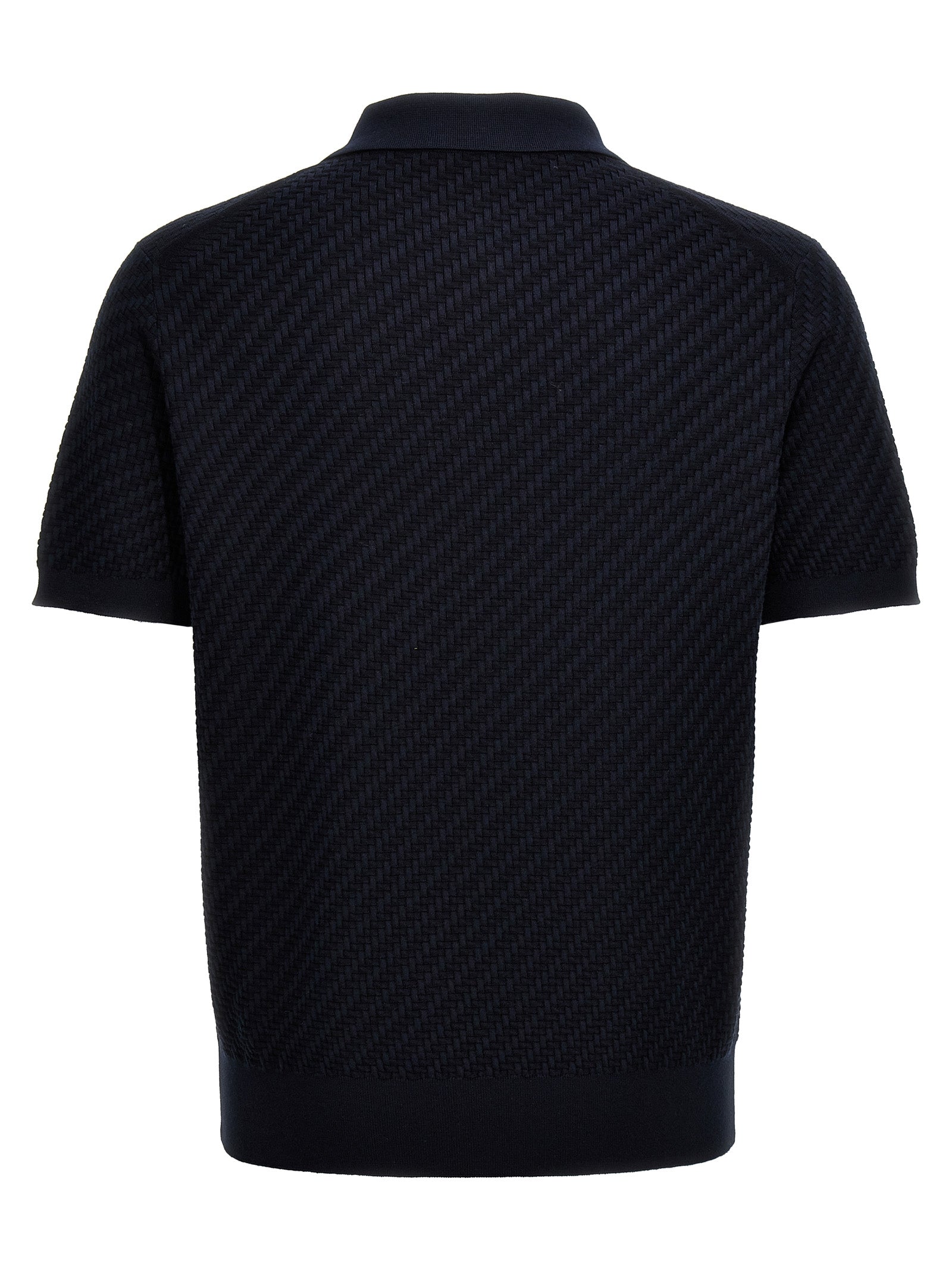 Brioni Blue Cotton Polo Shirt
