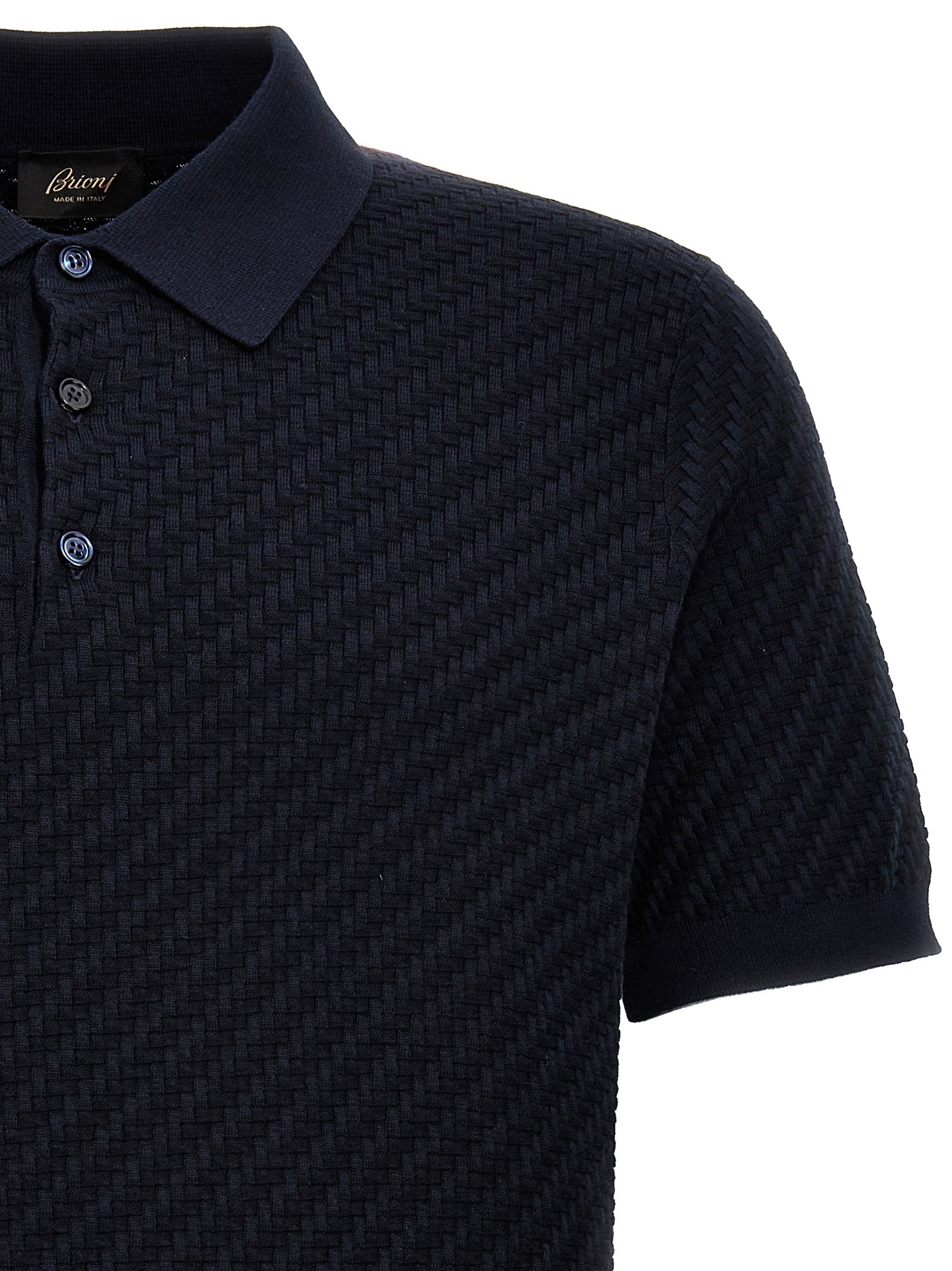 Brioni Blue Cotton Polo Shirt