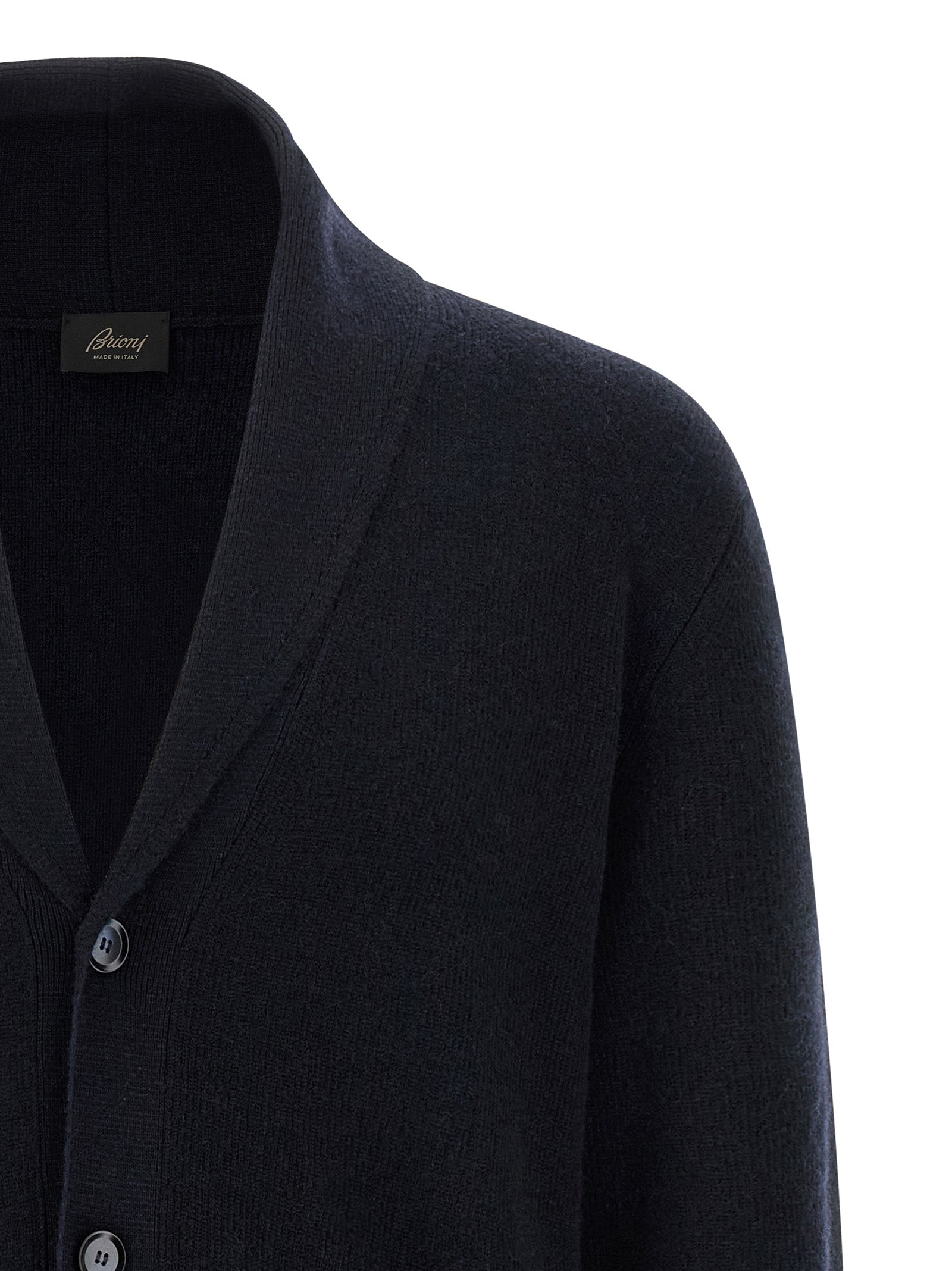 Brioni Blue Cashmere Cardigan