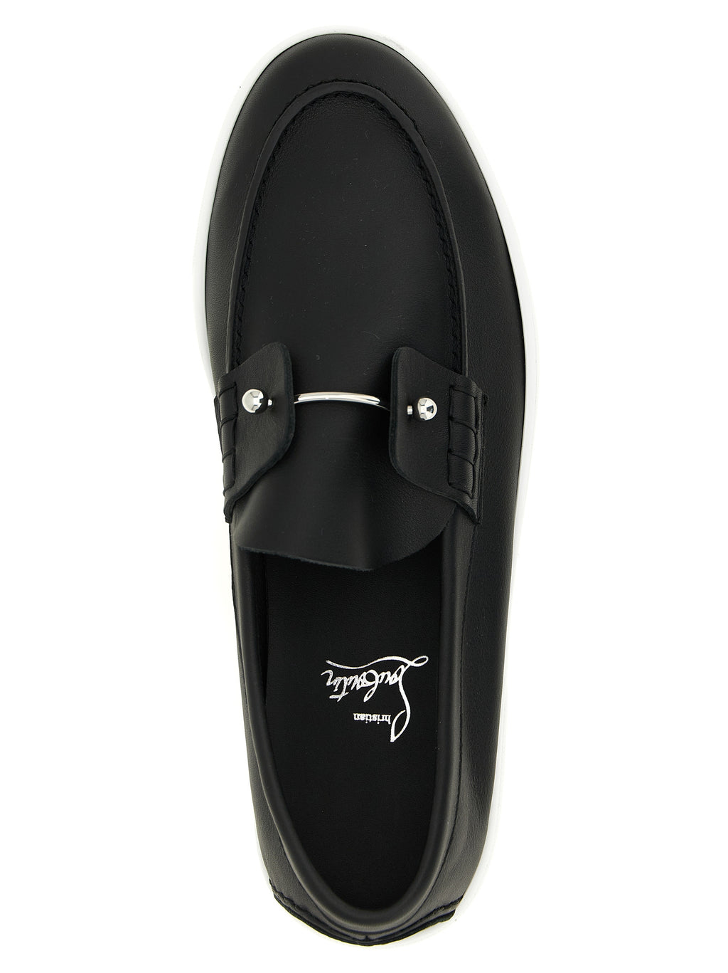 Christian Louboutin Black Calfskin Slip-On Loafers