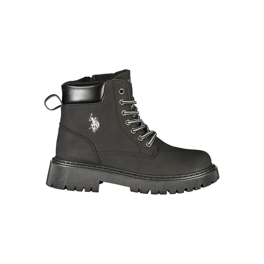 U.S. POLO ASSN. Black Polyester Ankle Boots