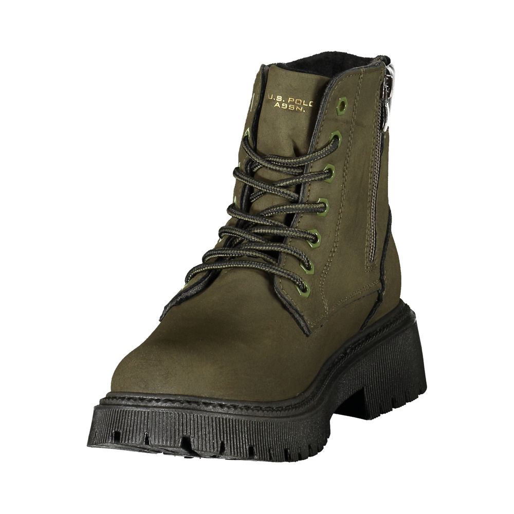 U.S. POLO ASSN. Green Polyester Ankle Boots