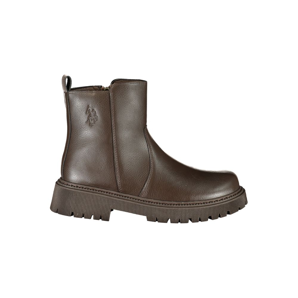 U.S. POLO ASSN. Brown Polyethylene Ankle Boots