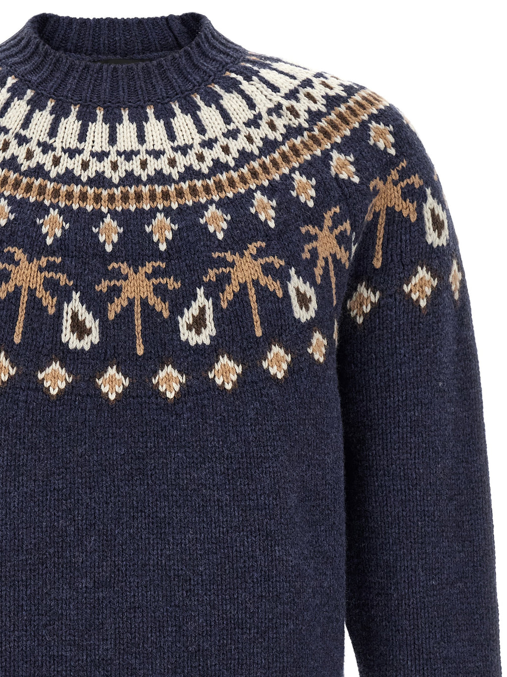 Alanui Blue Virgin Wool Cardigan