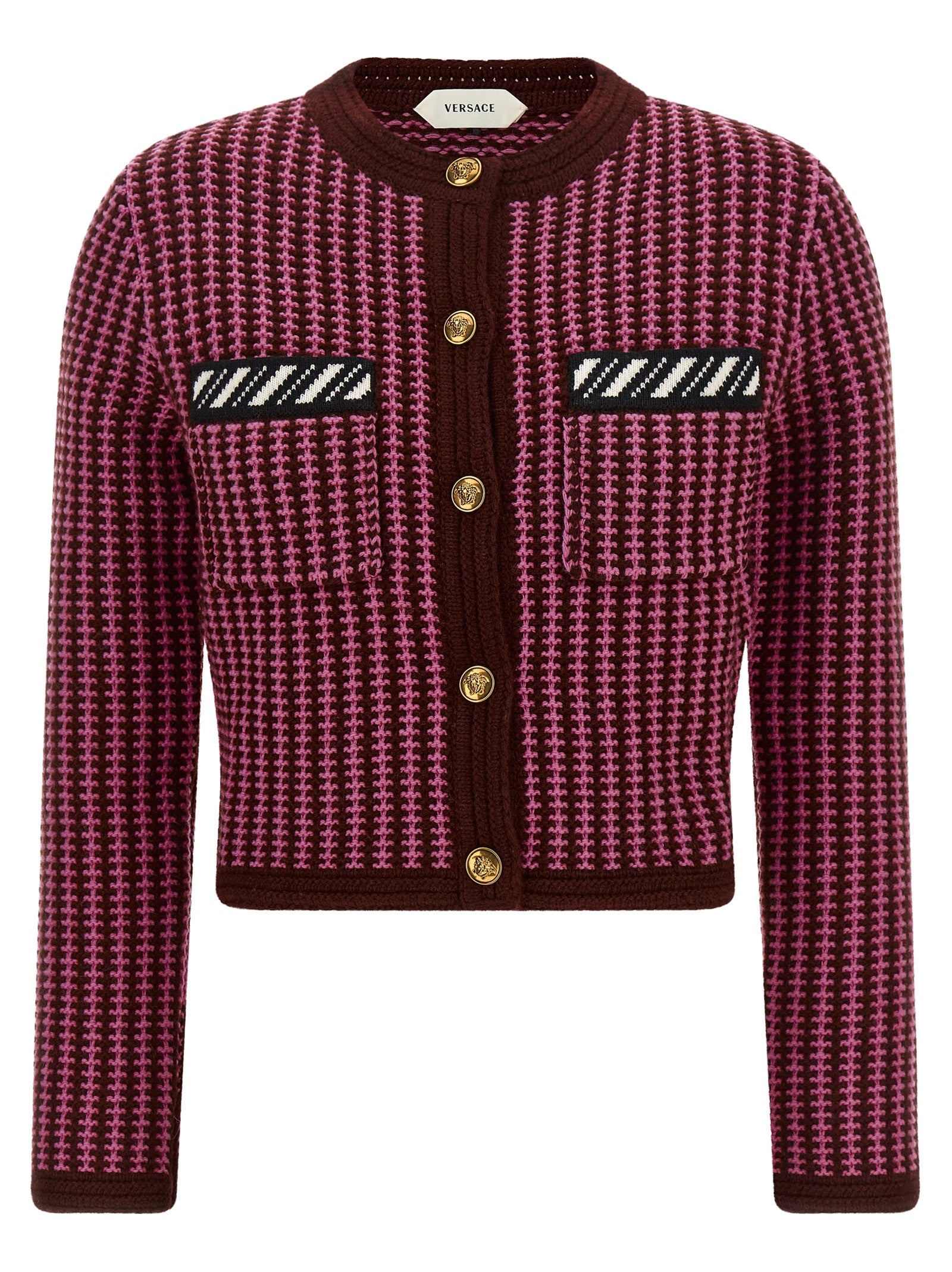 Versace Multicolor Virgin Wool Cardigan