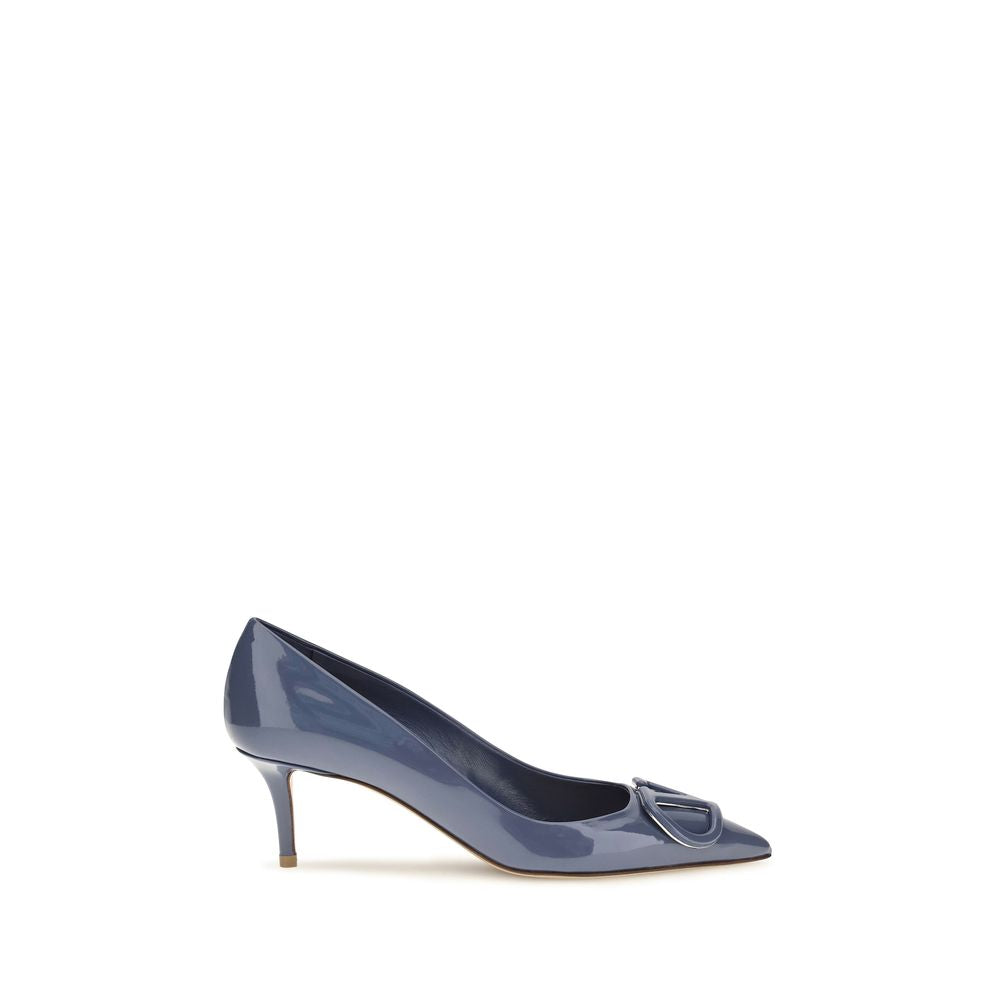 Valentino Garavani Blaue Kalbsleder Bos Taurus Pumps mit hohem Absatz