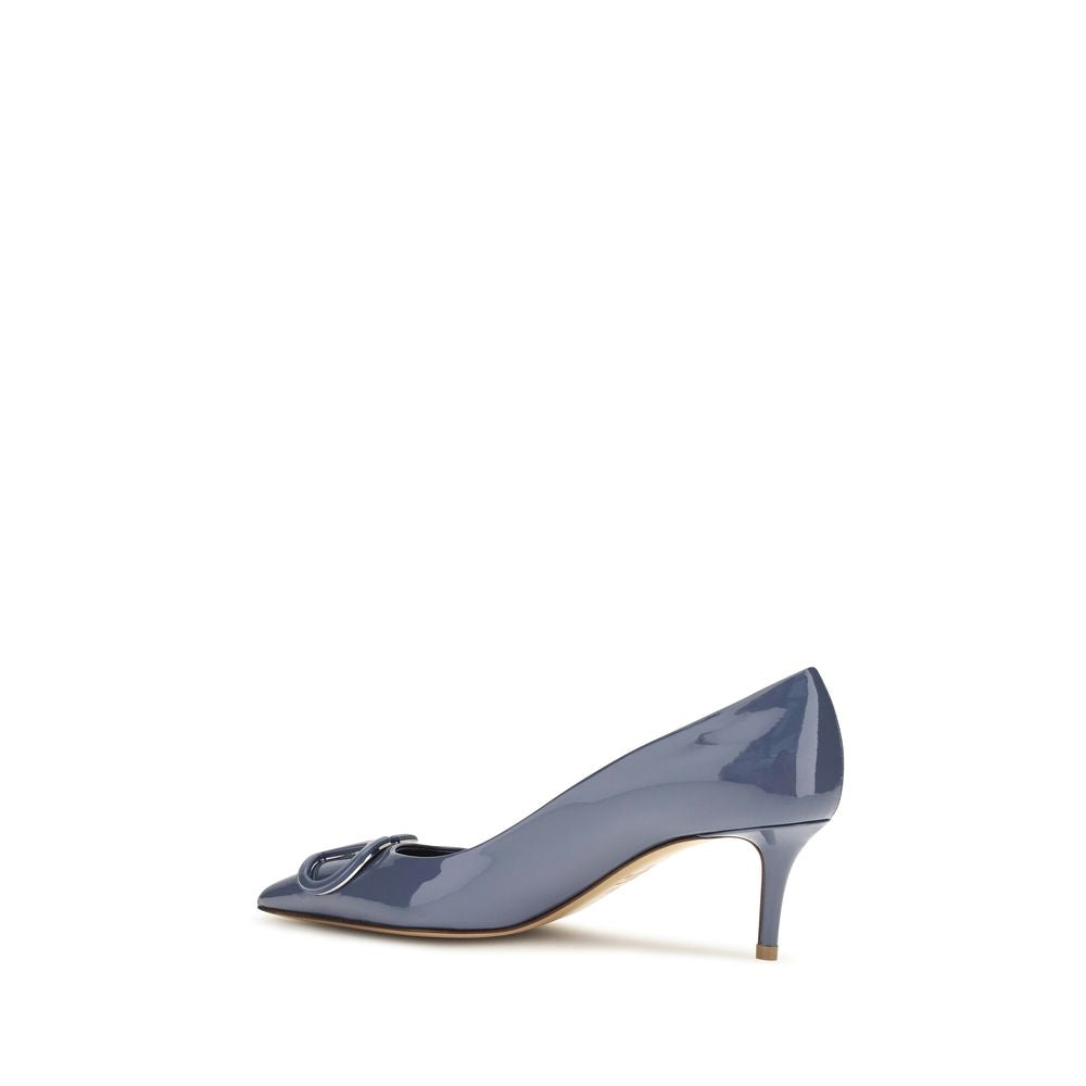 Valentino Garavani Blaue Kalbsleder Bos Taurus Pumps mit hohem Absatz
